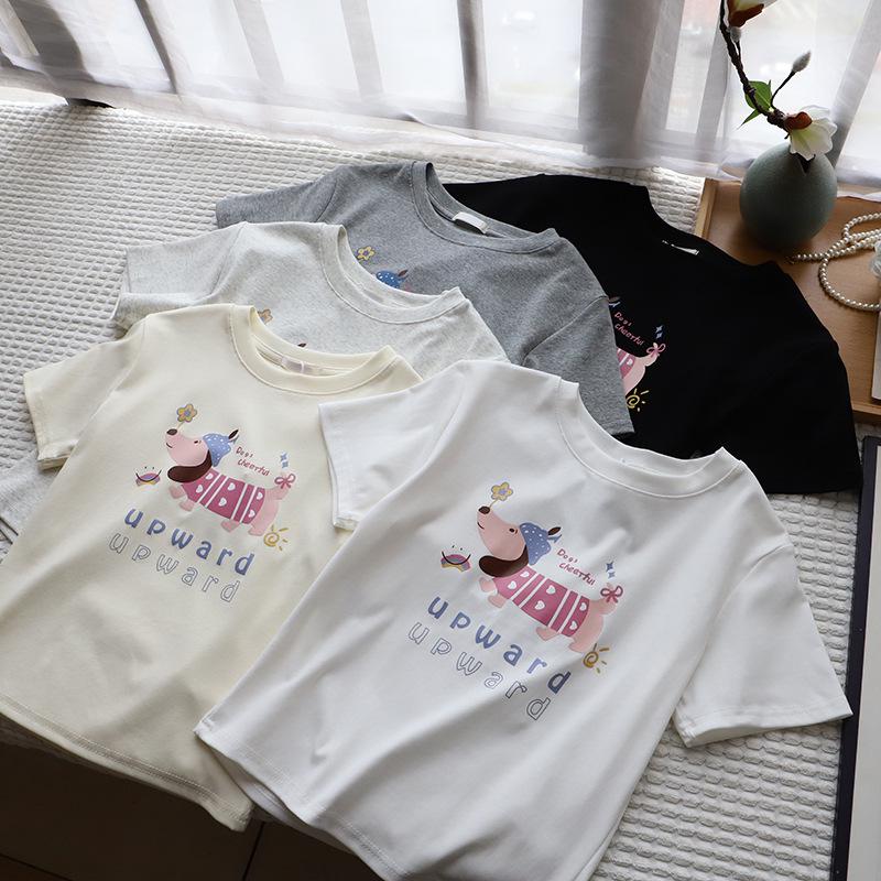 2025 Summer Women s Korean Style Crew Neck Letter Puppy Print Slim Fit T-Shirt One Size
2025 Summer Women s Korean Style Crew Neck Letter Puppy Print Slim Fit T-Shirt One Size