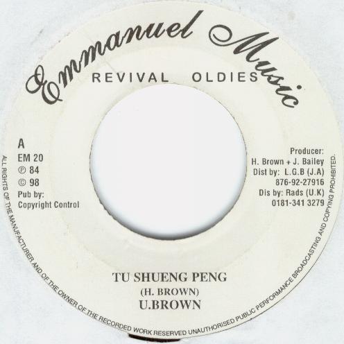 7inch Record U BROWN - Tu Shueng Peng EM20 Emmanuel Music 1998 UK Reggae, Ska & Dub Used
7inch Record U BROWN - Tu Shueng Peng EM20 Emmanuel Music 1998 UK Reggae, Ska & Dub Used