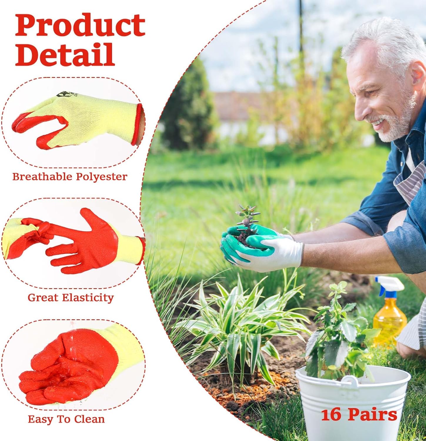 Gloves for Women Ladies, Breathable Rubber Coated for Yard Garden, Outdoor Indoor Protective Work with Grip, United States
Gloves for Women Ladies, Breathable Rubber Coated for Yard Garden, Outdoor Indoor Protective Work with Grip, United States