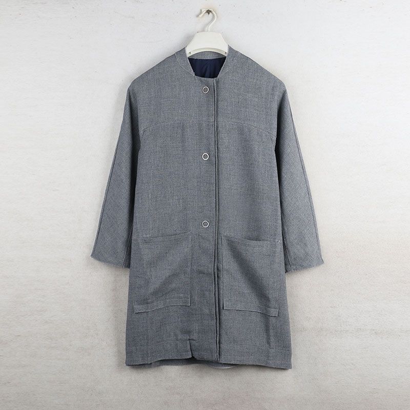 House Spring New Arrival Export Tail Single Long Trench Coat round Collar with Dark Button Pocket Women s Clothing Cardigan Long Sleeves Outwear Grey Bust size 100
House Spring New Arrival Export Tail Single Long Trench Coat round Collar with Dark Button Pocket Women s Clothing Cardigan Long Sleeves Outwear Grey Bust size 100