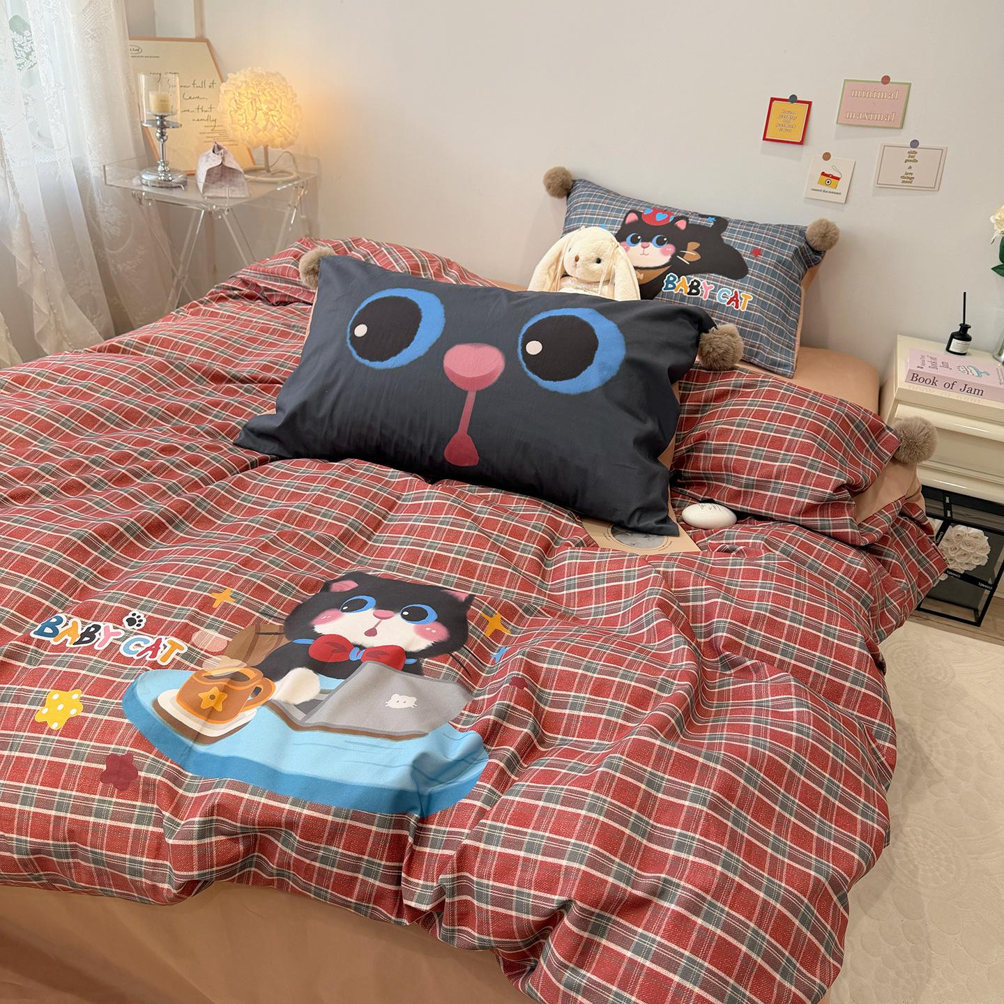 Cartoon Dog Pure Cotton Flannel 4-Piece Set: Soft, Warm, and Skin-Friendly Pom-Pom Bedded Fitted Sheet 1.5*2m Flat Sheet Set (Duvet Cover 200*230cm)
Cartoon Dog Pure Cotton Flannel 4-Piece Set: Soft, Warm, and Skin-Friendly Pom-Pom Bedded Fitted Sheet 1.5*2m Flat Sheet Set (Duvet Cover 200*230cm)