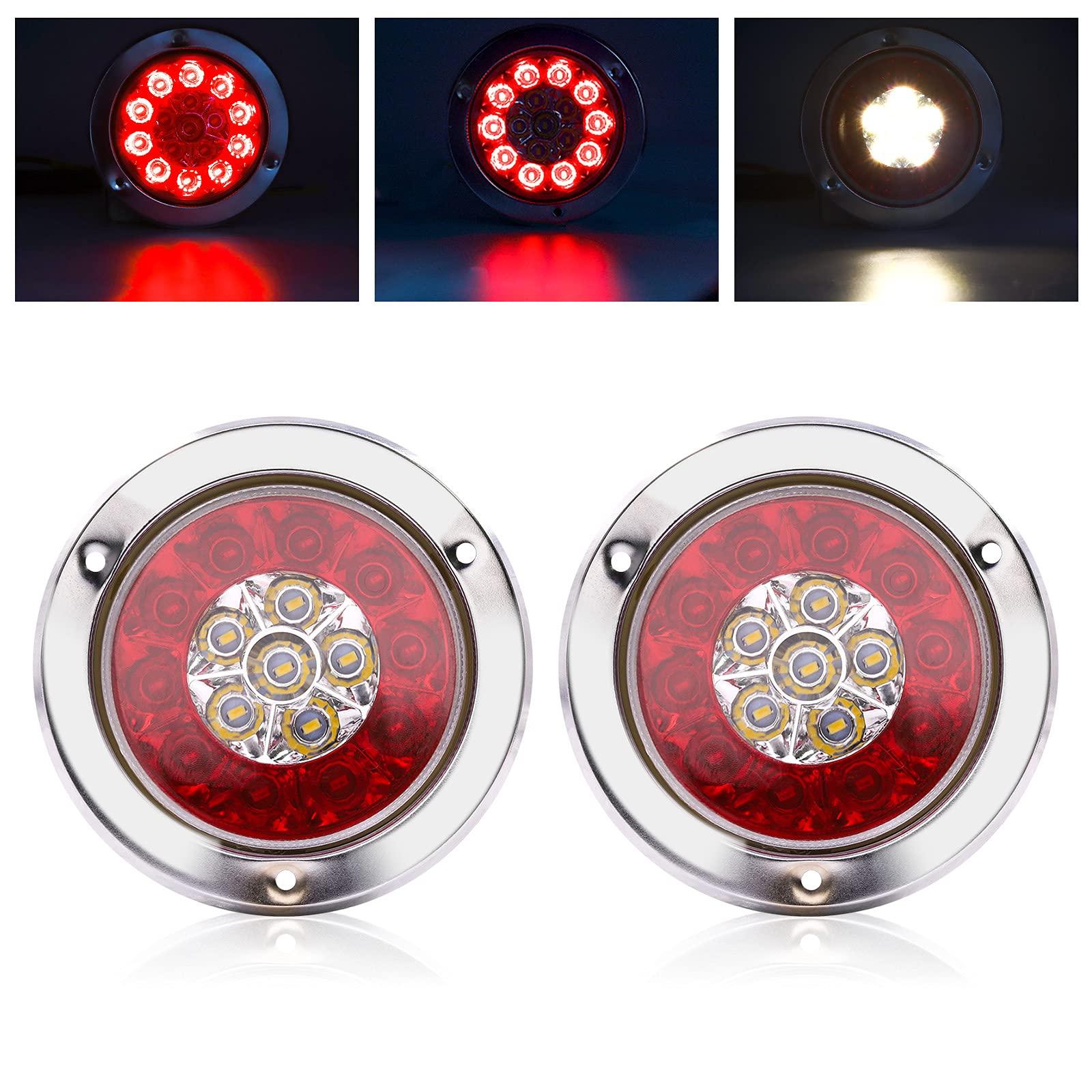 X-STYLE Trailer Tail Lights, 12V/24V, 2-Color Red and White, 16 LEDs, Universal Turn Signals for Trucks, Round, Set of 2 (Red + Yellow)
X-STYLE Trailer Tail Lights, 12V/24V, 2-Color Red and White, 16 LEDs, Universal Turn Signals for Trucks, Round, Set of 2 (Red + Yellow)