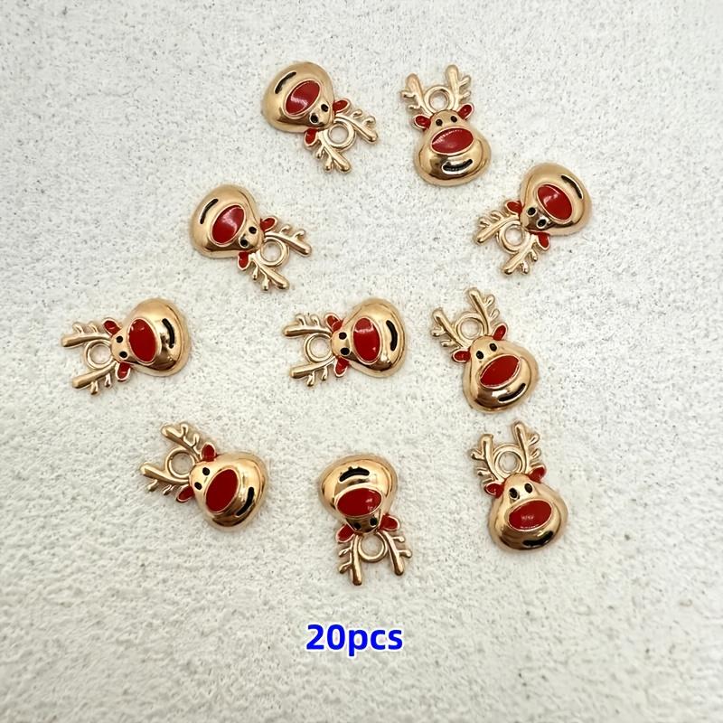 20 gold Christmas reindeer amulets with red nose - gold antlers and expressive eyes - used for DIY jewelry making, necklaces, ea 20pcs
20 gold Christmas reindeer amulets with red nose - gold antlers and expressive eyes - used for DIY jewelry making, necklaces, ea 20pcs