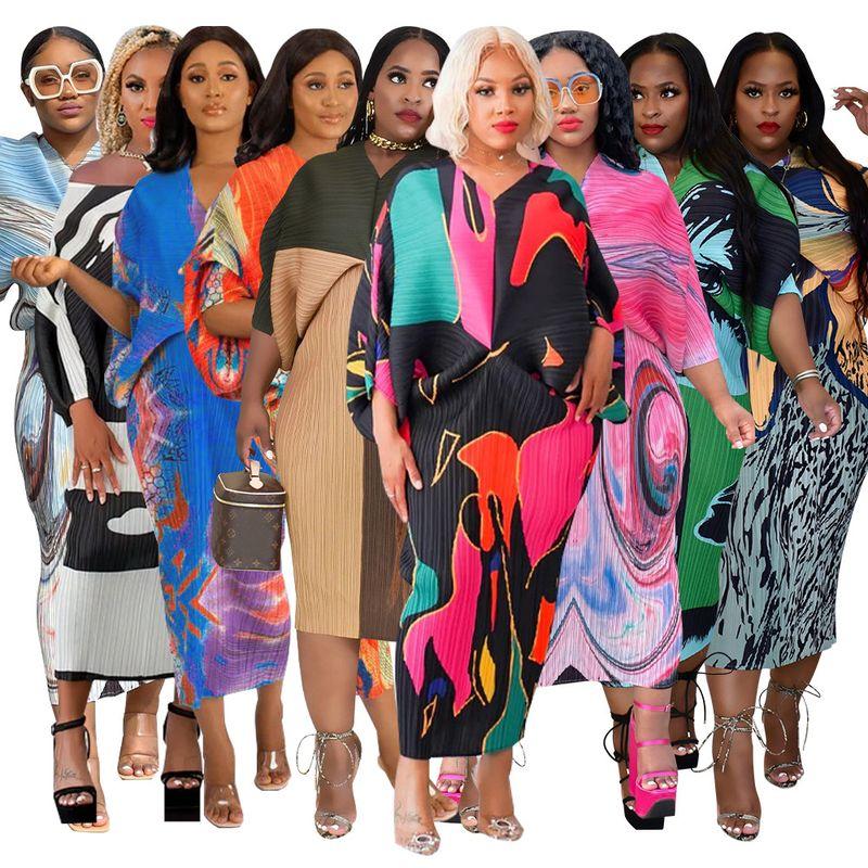 Autumn New New V-neck Bat Sleeve Print Dress Print Dress Black and White All yards
Autumn New New V-neck Bat Sleeve Print Dress Print Dress Black and White All yards