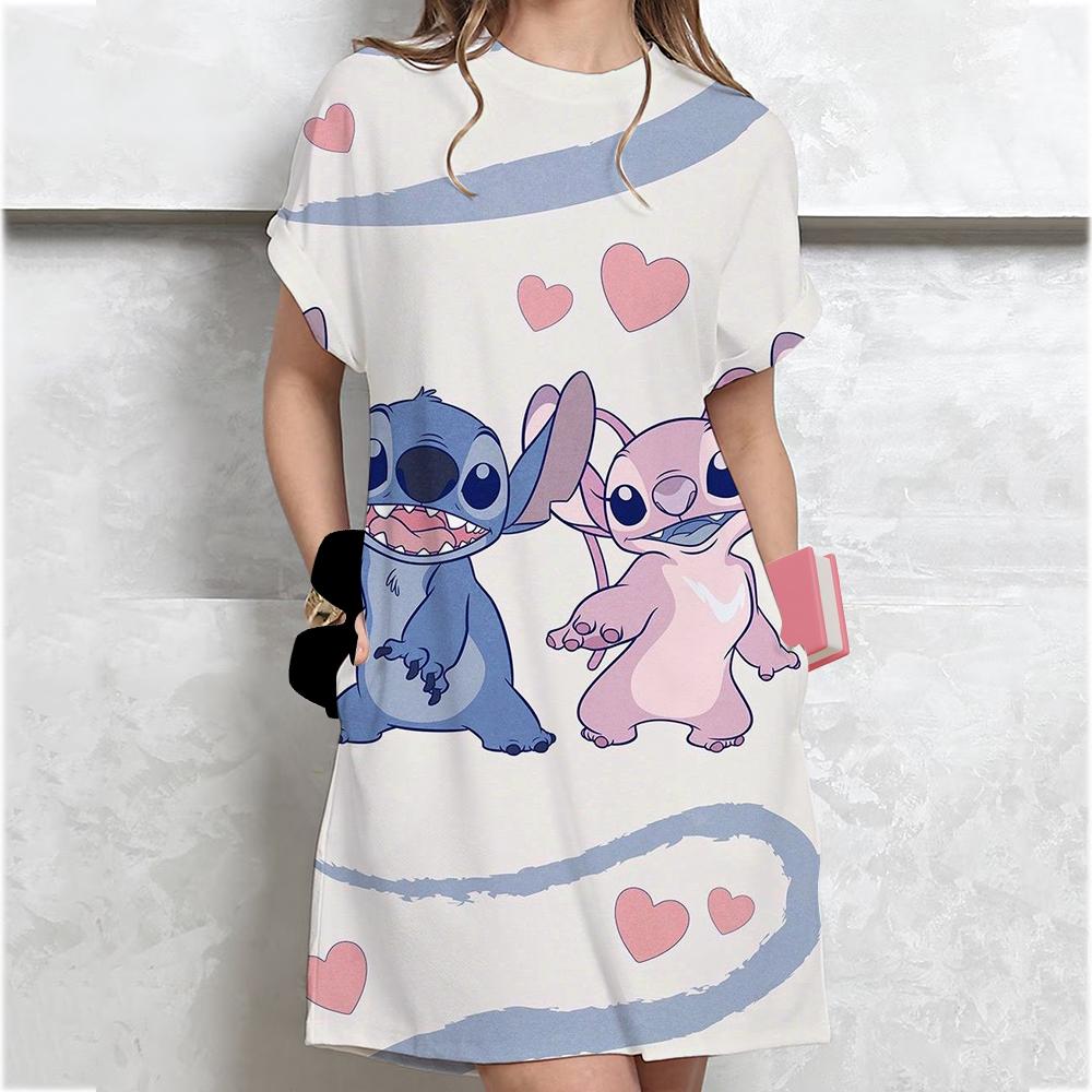 Жіноча літня сукня-футболка великого розміру з принтом Disney Lilo&Stitch, короткий рукав, круглий виріз, повсякденна, повсякденна, сексуальна, вільна 5XL
Жіноча літня сукня-футболка великого розміру з принтом Disney Lilo&Stitch, короткий рукав, круглий виріз, повсякденна, повсякденна, сексуальна, вільна 5XL