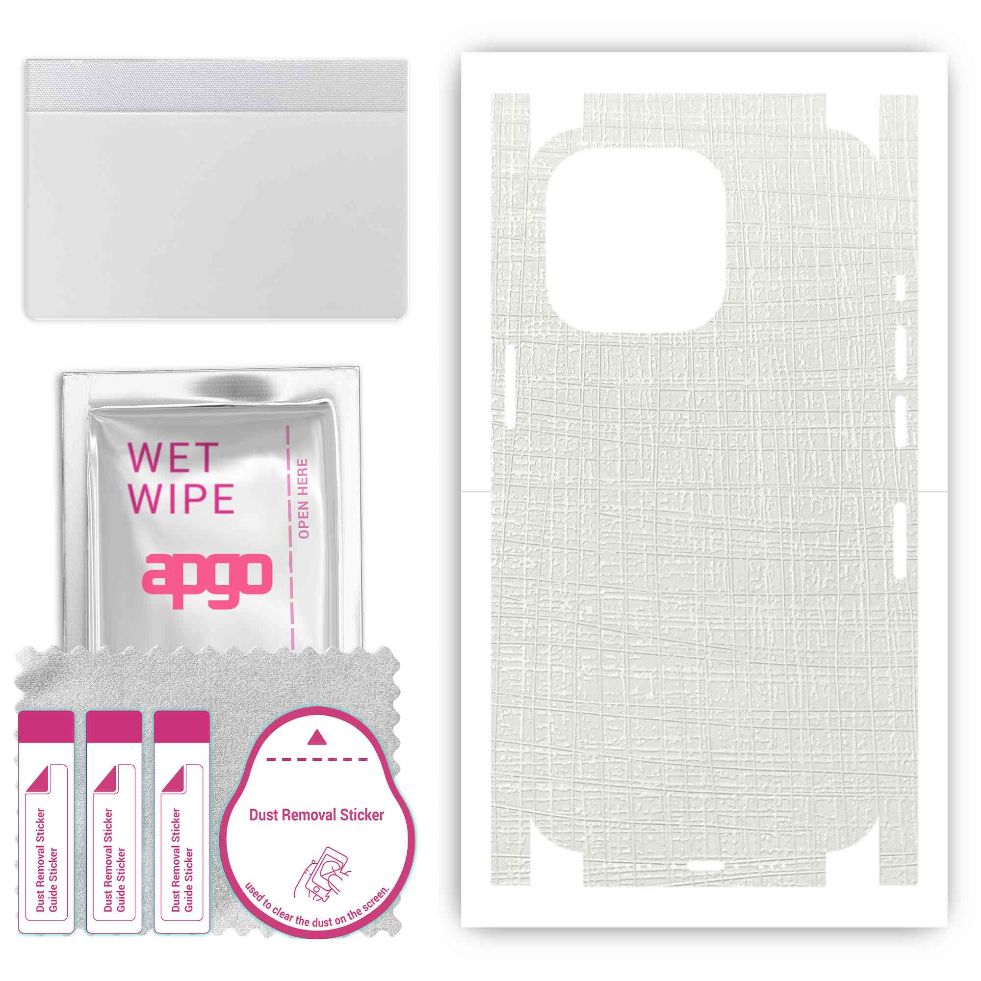 Apgo Protective Skin Sticker for the back+sides compatible with Apple iPhone 13 Pro, Full Wrap Film, Foil, Vinyl - Pattern White Fabric
Apgo Protective Skin Sticker for the back+sides compatible with Apple iPhone 13 Pro, Full Wrap Film, Foil, Vinyl - Pattern White Fabric
