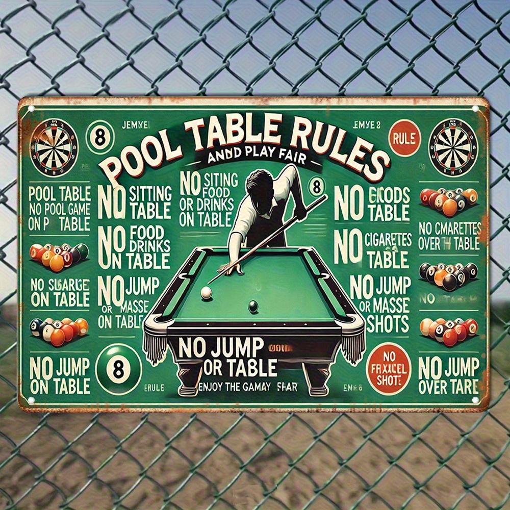 Vintage Billiards Rules Metal Sign Retro Iron Wall Art with 10 Basic Rules for Home Bar Cafe Office Garage Game Room Dec aluminum 20x30cm
Vintage Billiards Rules Metal Sign Retro Iron Wall Art with 10 Basic Rules for Home Bar Cafe Office Garage Game Room Dec aluminum 20x30cm