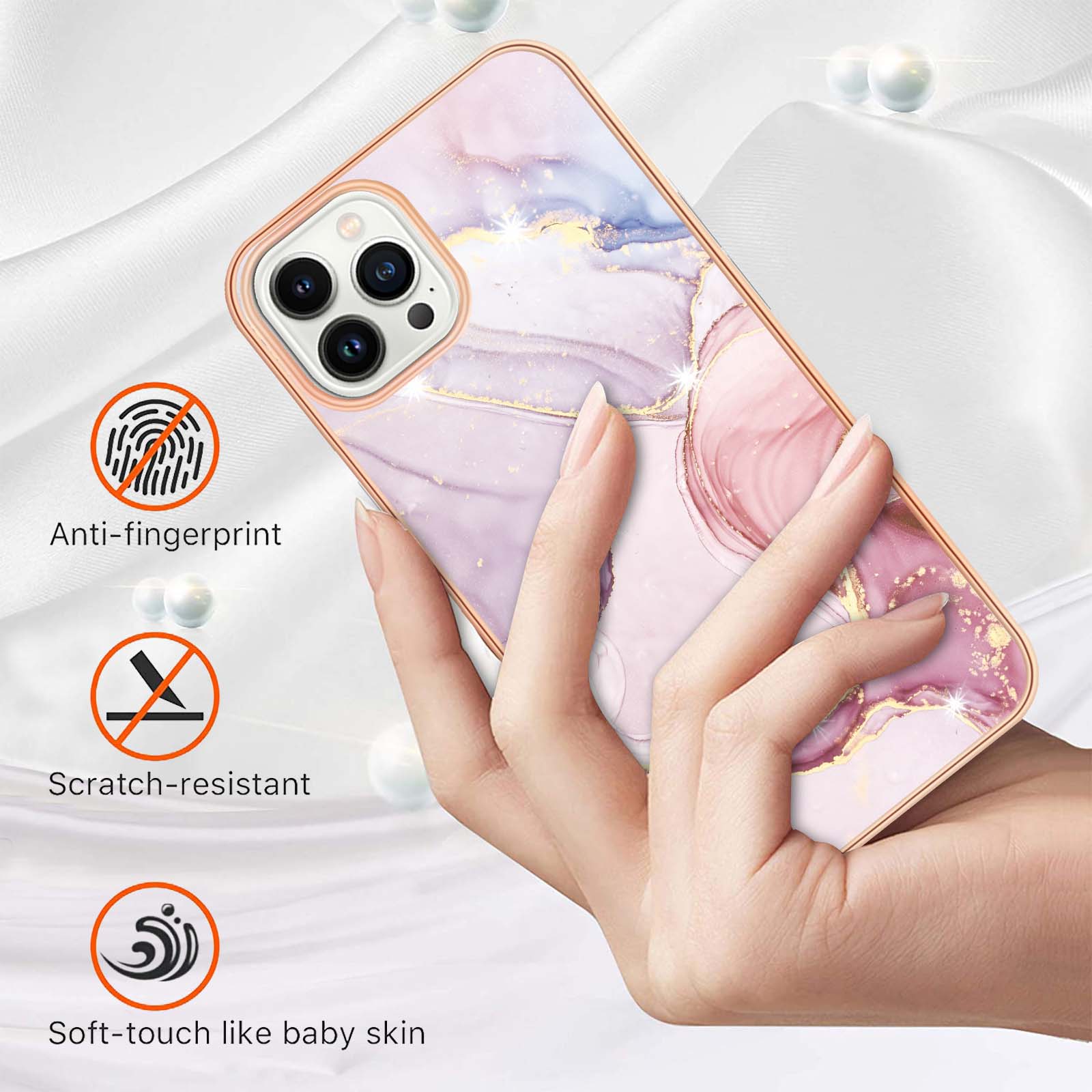 For iPhone 15 Pro Max TPU Case with IMD Marble Pattern Electroplated Back Cover Rose Gold 005
For iPhone 15 Pro Max TPU Case with IMD Marble Pattern Electroplated Back Cover Rose Gold 005