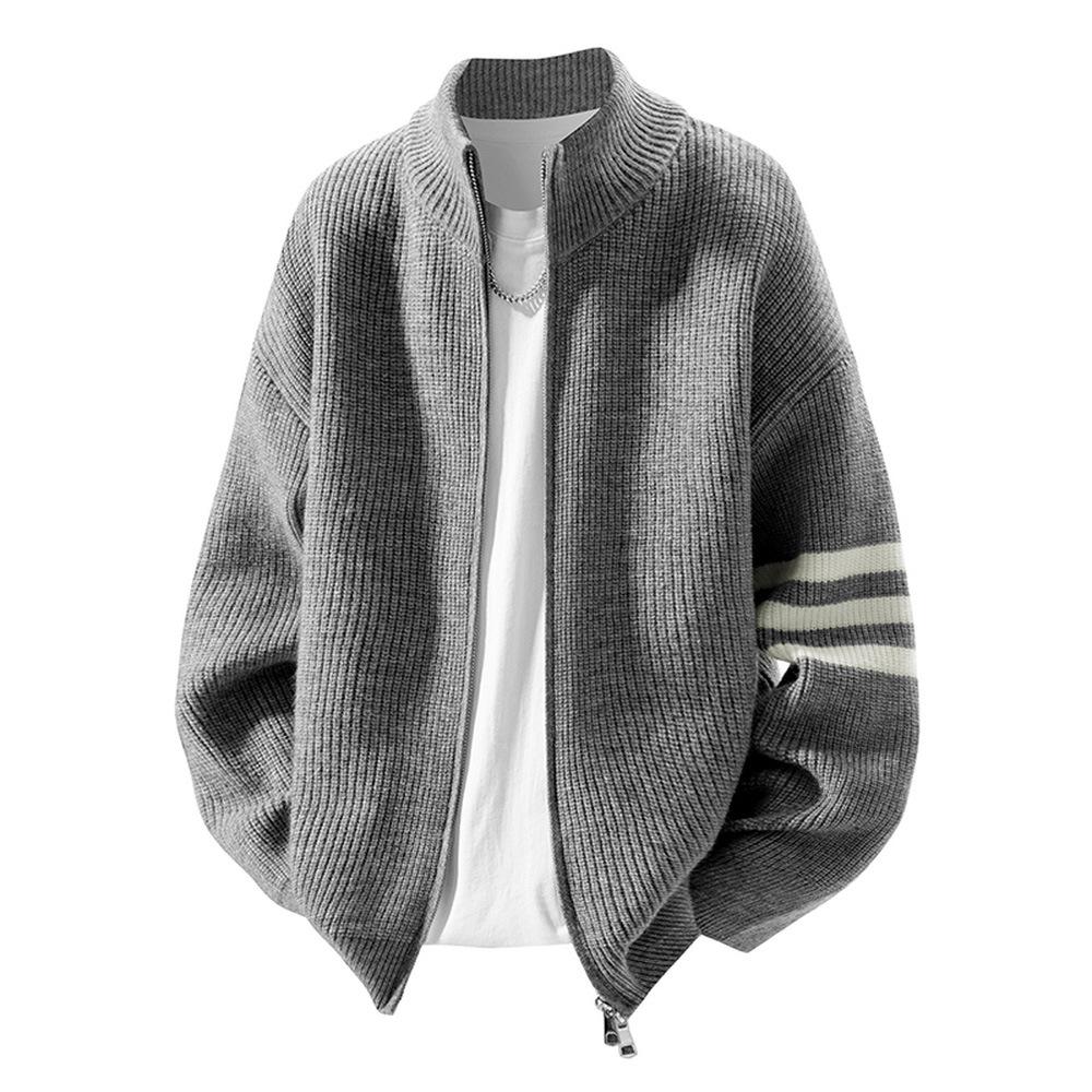 Men s Three-Stripe Knit Sweater Cardigan with Stand Collar for Autumn and Winter M сірий колір
Men s Three-Stripe Knit Sweater Cardigan with Stand Collar for Autumn and Winter M сірий колір