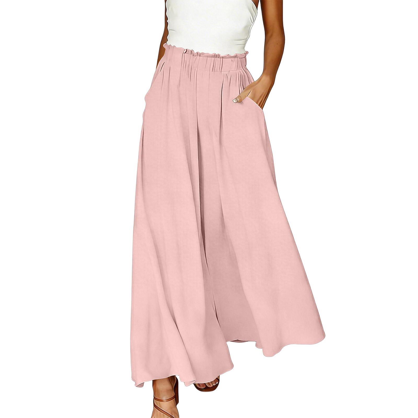 Women High Waist Wide Leg Palazzo Pants with Elastic Waistband and Side Pockets Loose Fit Long Trousers for Daily Wear M рожевий
Women High Waist Wide Leg Palazzo Pants with Elastic Waistband and Side Pockets Loose Fit Long Trousers for Daily Wear M рожевий