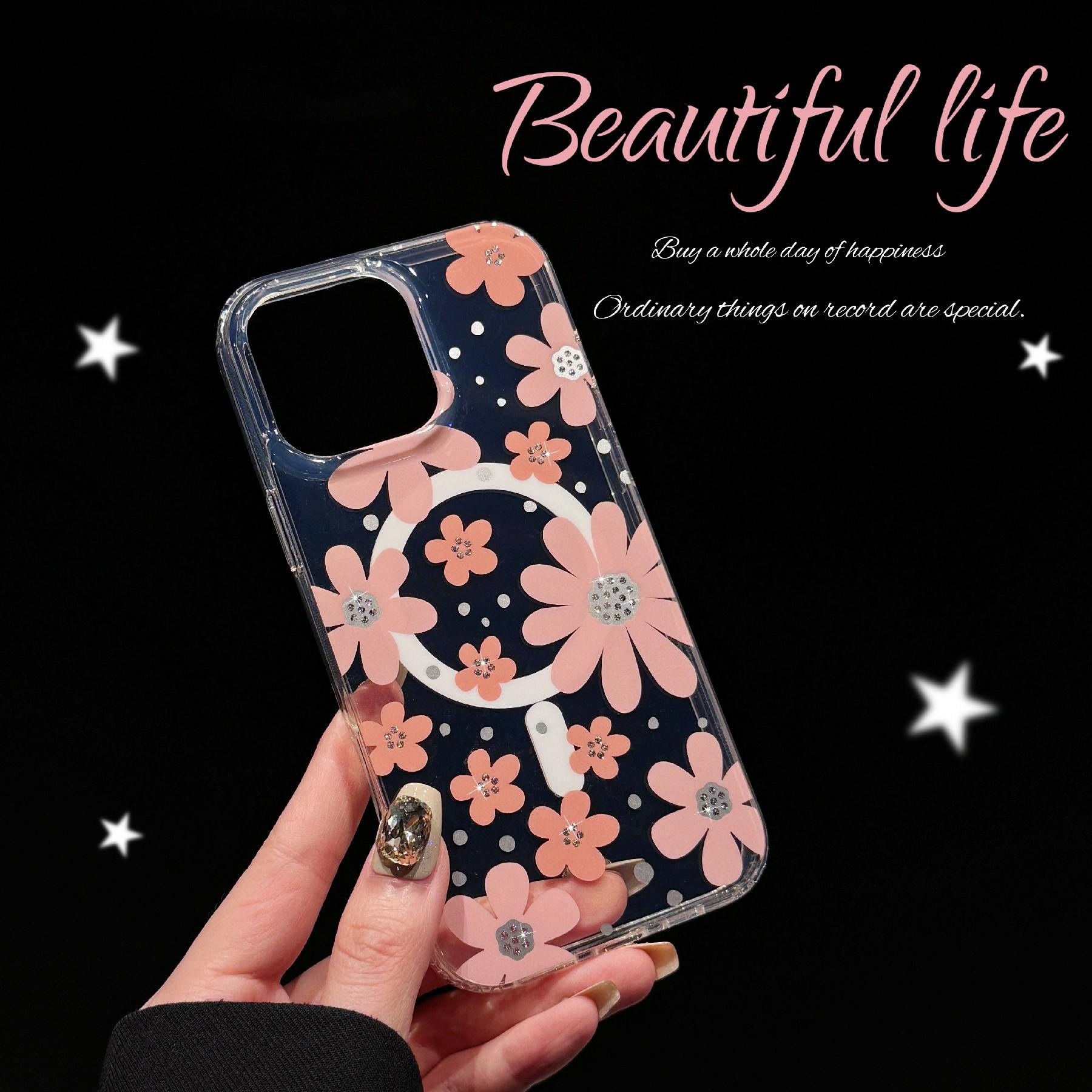 For iPhone 16 Pro Magnetic Case IMD Flower Pattern TPU+PC Clear Back Phone Cover Style A
For iPhone 16 Pro Magnetic Case IMD Flower Pattern TPU+PC Clear Back Phone Cover Style A