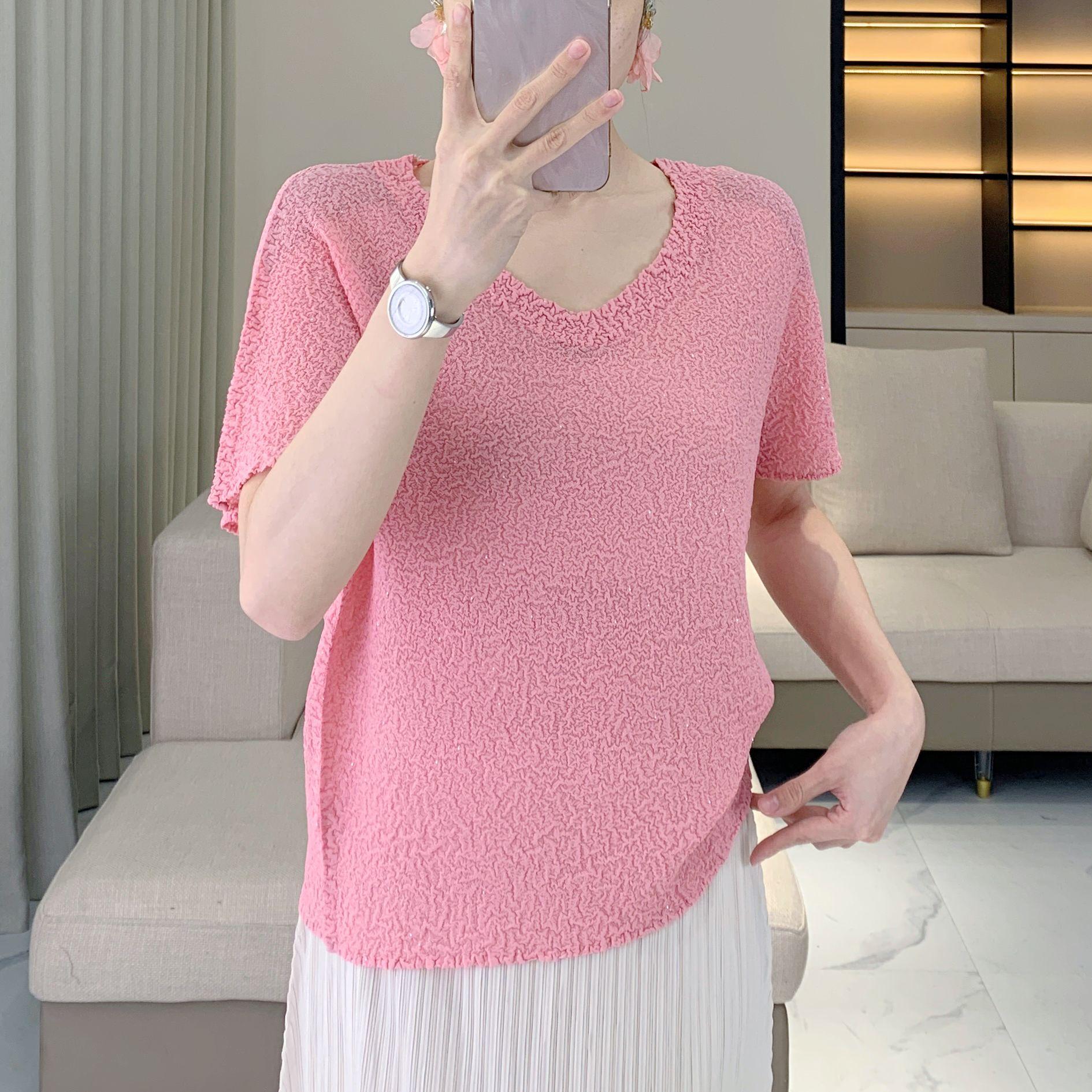 Spring/Summer 2025 Women s V-Neck Slimming Solid Color Short Sleeve Pleated Top One Size (fits 90-150 lbs) розовый
Spring/Summer 2025 Women s V-Neck Slimming Solid Color Short Sleeve Pleated Top One Size (fits 90-150 lbs) розовый