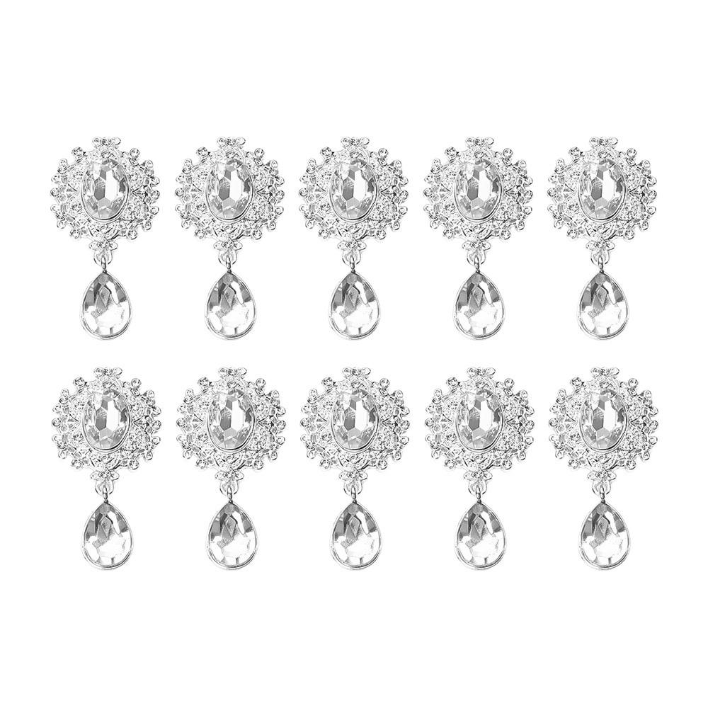 10Pcs DIY Crafts Rhinestone Alloy Brooch Accessories Sparkling Crystal 4.6*2.4cm Sewing Button Pendant Silver Flat Back
10Pcs DIY Crafts Rhinestone Alloy Brooch Accessories Sparkling Crystal 4.6*2.4cm Sewing Button Pendant Silver Flat Back