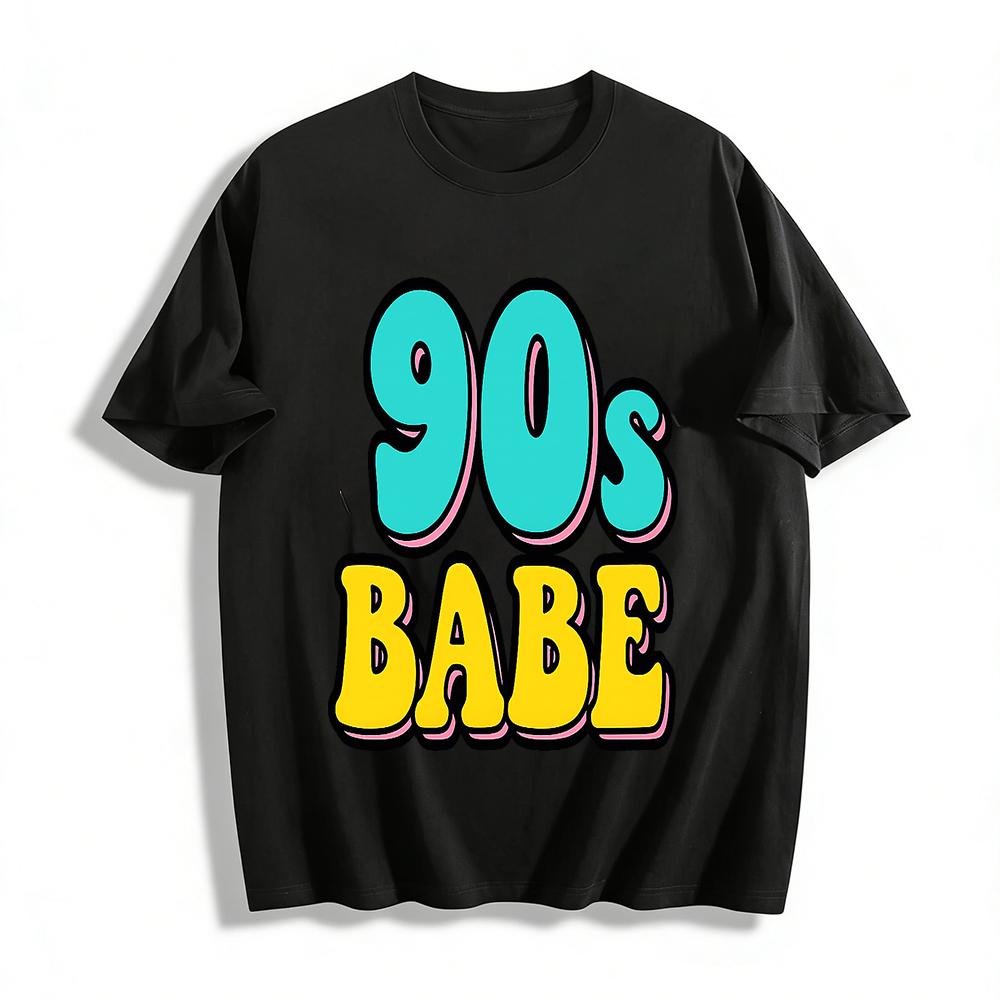 90s Babe Retro Print Casual T-shirt Vintage Style Loose Fit Unisex Short Sleeve Top Pure cotton T-shirt XXS
90s Babe Retro Print Casual T-shirt Vintage Style Loose Fit Unisex Short Sleeve Top Pure cotton T-shirt XXS