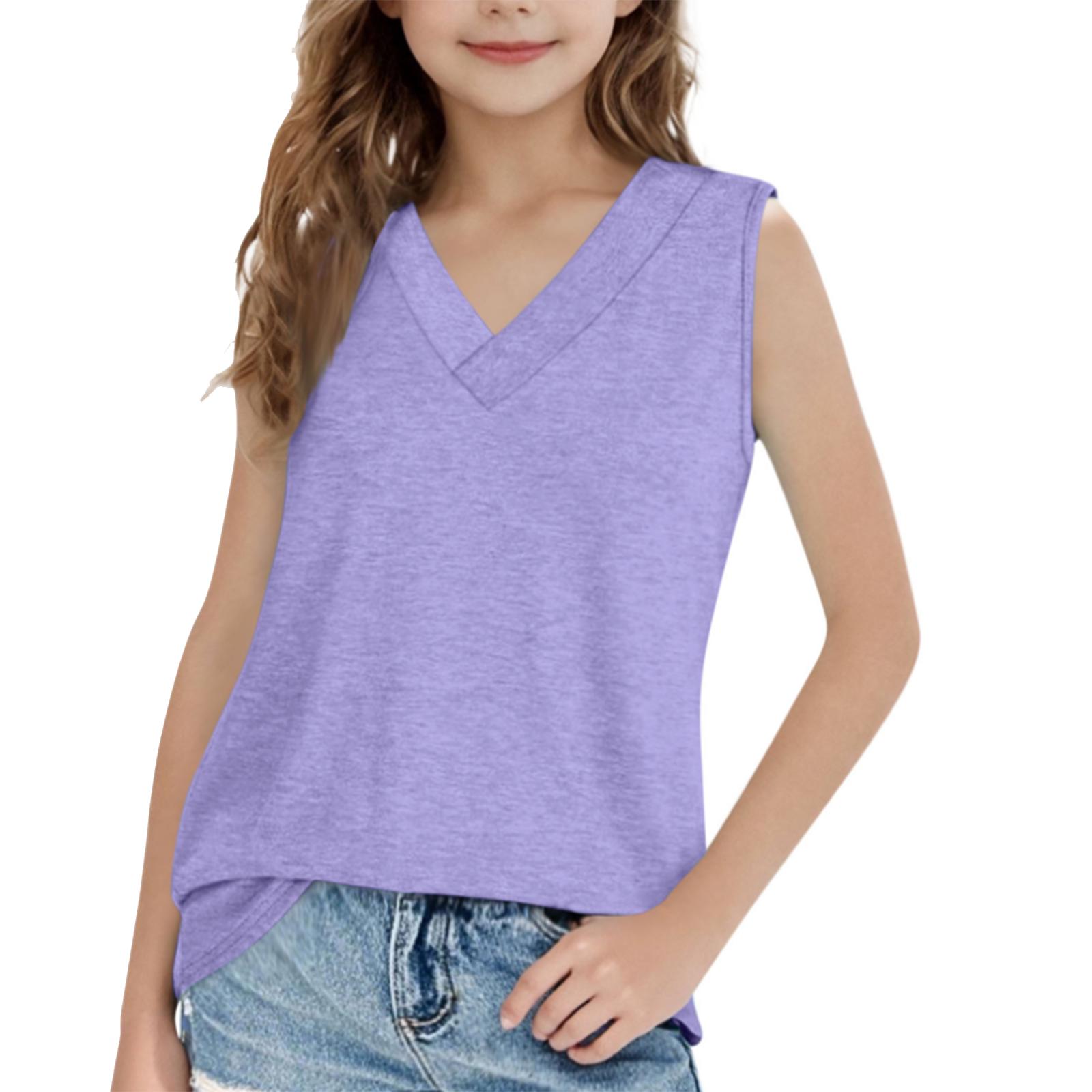 Летний жилет для девочек с V-образным вырезом, повседневная футболка без рукавов, однотонный свободный спортивный жилет 150
Летний жилет для девочек с V-образным вырезом, повседневная футболка без рукавов, однотонный свободный спортивный жилет 150