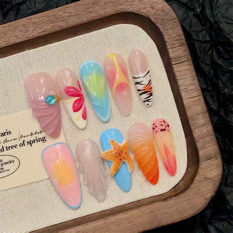 30pcs Island Resort Almond Wearable Nails: 3D Starfish Rhinestone Manicure Tips
30pcs Island Resort Almond Wearable Nails: 3D Starfish Rhinestone Manicure Tips