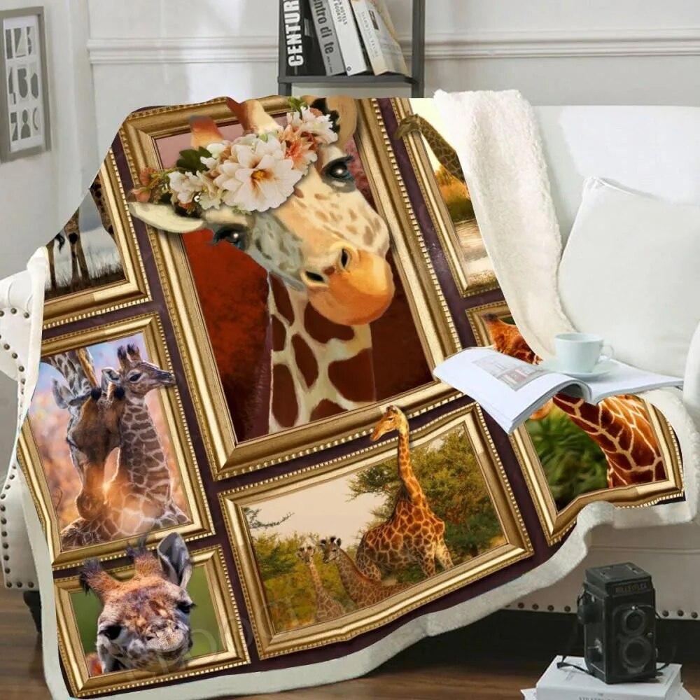 HX Cute Giraffe Blankets 3D Graphic Wild Life Collection Photo Frame Splicing Double Layer Blanket Модна смішна плюшева ковдра 75x100cm
HX Cute Giraffe Blankets 3D Graphic Wild Life Collection Photo Frame Splicing Double Layer Blanket Модна смішна плюшева ковдра 75x100cm