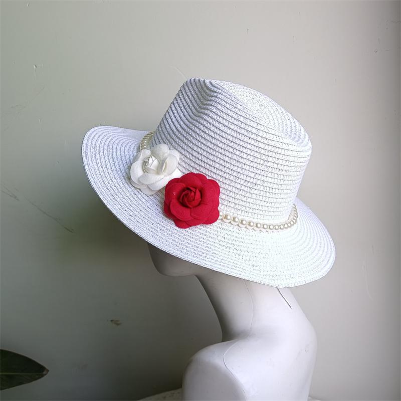 NEW Women s Summer Straw Hat Pearl Flower Women s Summer Beach Hat Elegant Vacation Seaside Travel Sun Hat Headdress Hat 56-58cm
NEW Women s Summer Straw Hat Pearl Flower Women s Summer Beach Hat Elegant Vacation Seaside Travel Sun Hat Headdress Hat 56-58cm