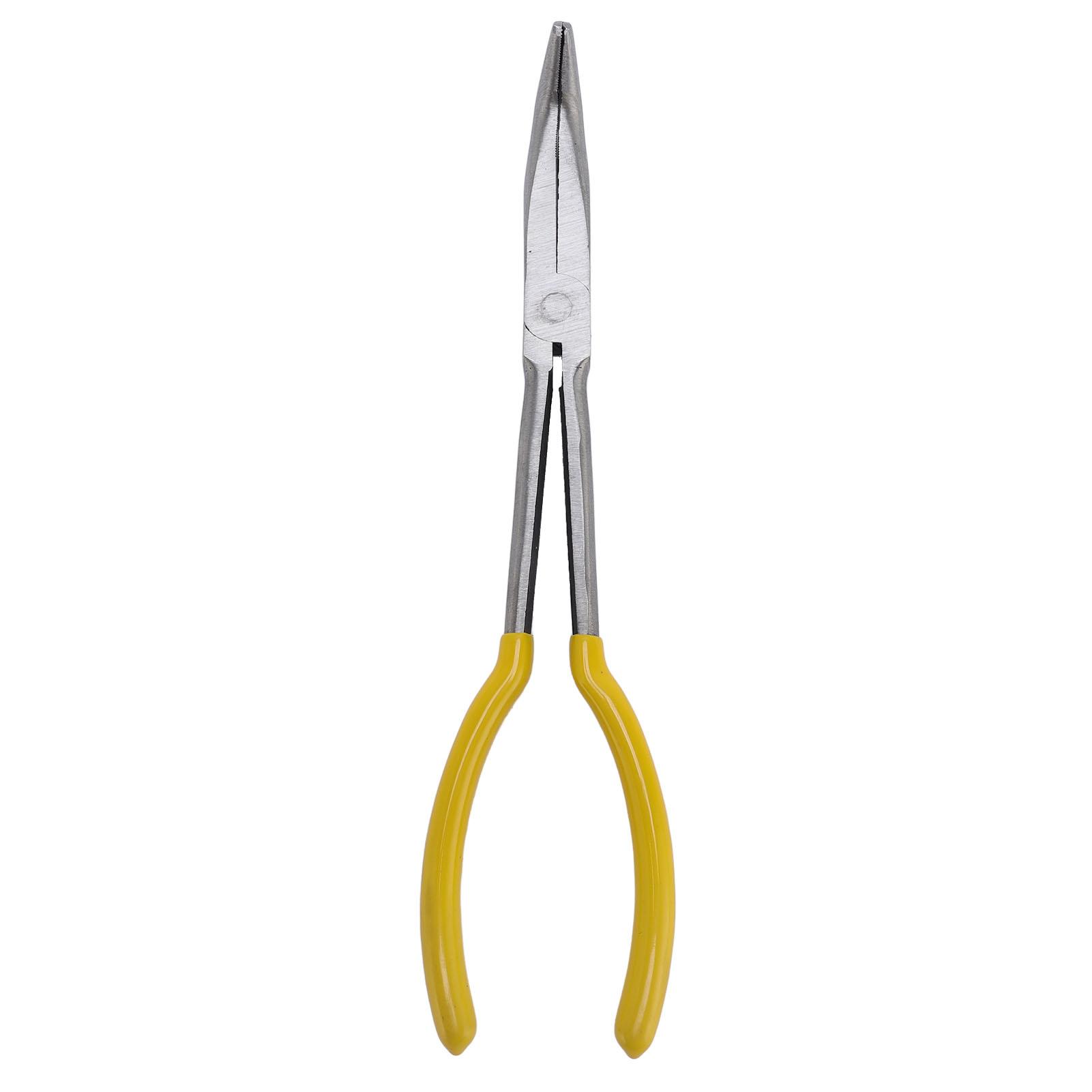 Long Reach Plier 11 Inch Extra Long Needle Nose Pliers 90 degrees Bent Nose Pliers with Comfort Grip
Long Reach Plier 11 Inch Extra Long Needle Nose Pliers 90 degrees Bent Nose Pliers with Comfort Grip