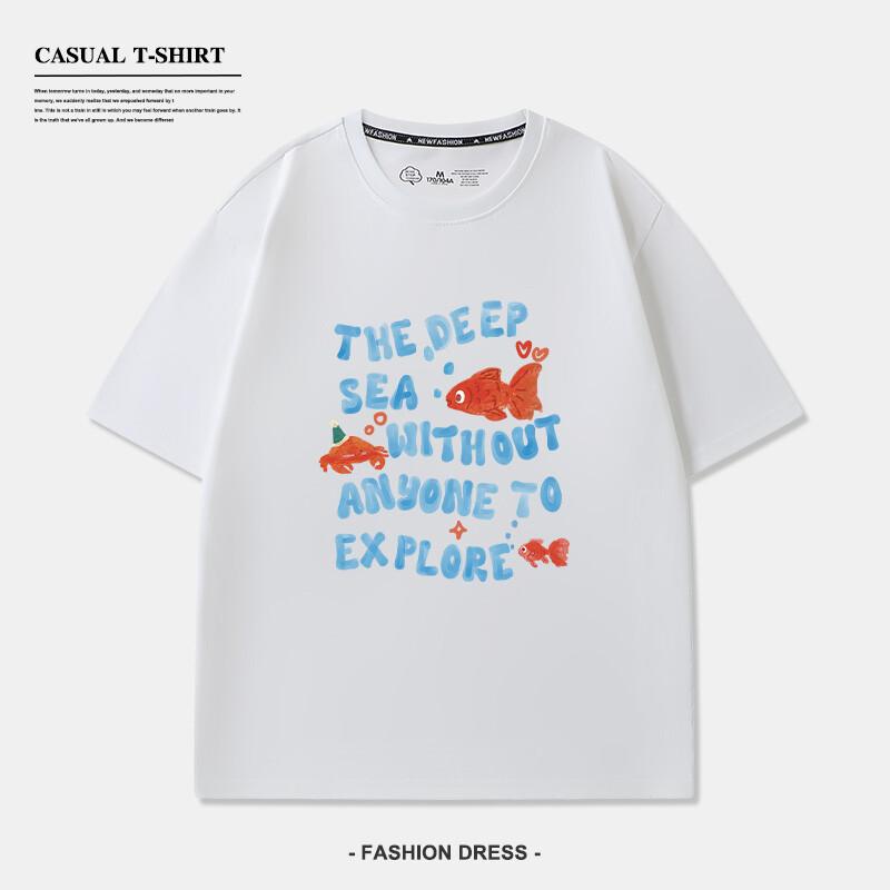 Милая белая хлопковая футболка с короткими рукавами и принтом золотой рыбки, женская летняя новинка, оригинальная, в стиле ретро, свободная и универсальная базовая футболка S
Милая белая хлопковая футболка с короткими рукавами и принтом золотой рыбки, женская летняя новинка, оригинальная, в стиле ретро, свободная и универсальная базовая футболка S