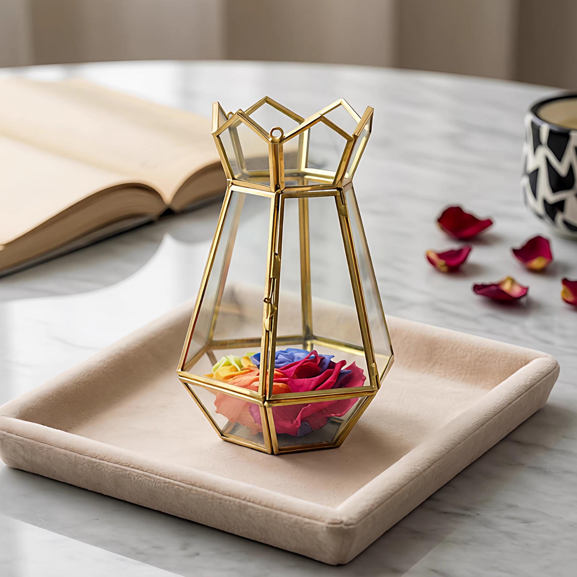 Nordic Gold Geometric Candle Holder Lantern for Wedding Decor мідний
Nordic Gold Geometric Candle Holder Lantern for Wedding Decor мідний
