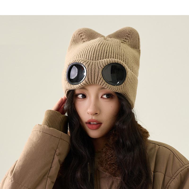 Зимняя шапка с кошачьими ушками, вязаная шапка-авиатор, шерстяная шапка, бархатная теплая шапка для защиты глаз хаки
Зимняя шапка с кошачьими ушками, вязаная шапка-авиатор, шерстяная шапка, бархатная теплая шапка для защиты глаз хаки