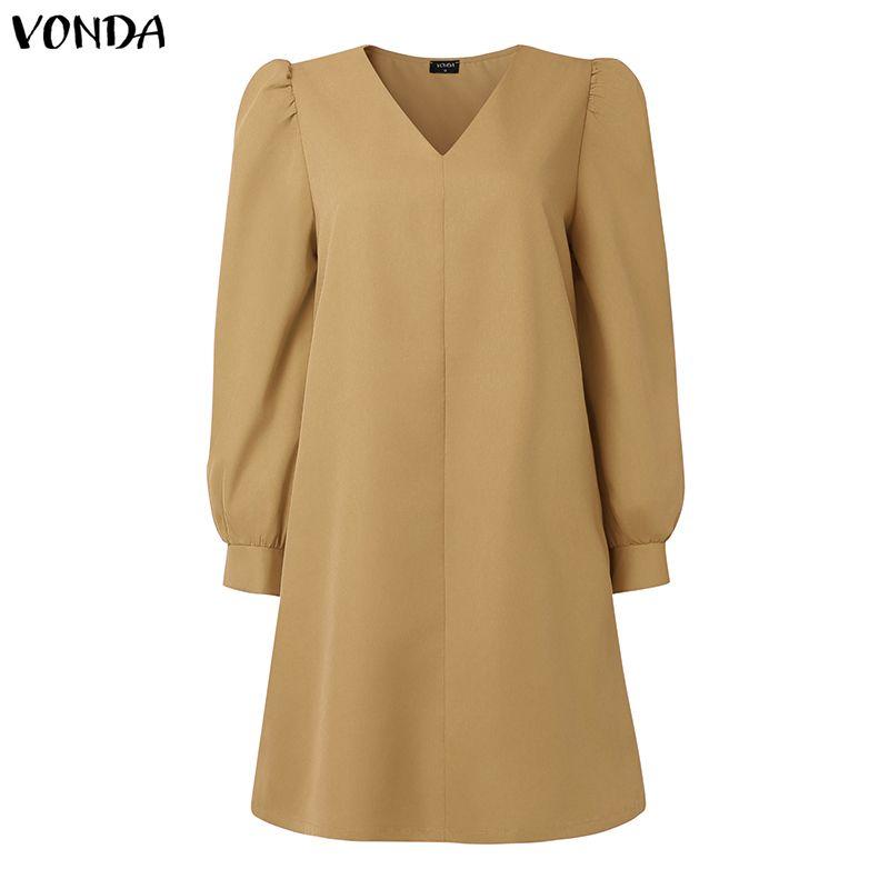 VONDA Весеннее женское платье с V-образным вырезом, длинными рукавами-буфами, повседневное, элегантное 5XL хаки
VONDA Весеннее женское платье с V-образным вырезом, длинными рукавами-буфами, повседневное, элегантное 5XL хаки