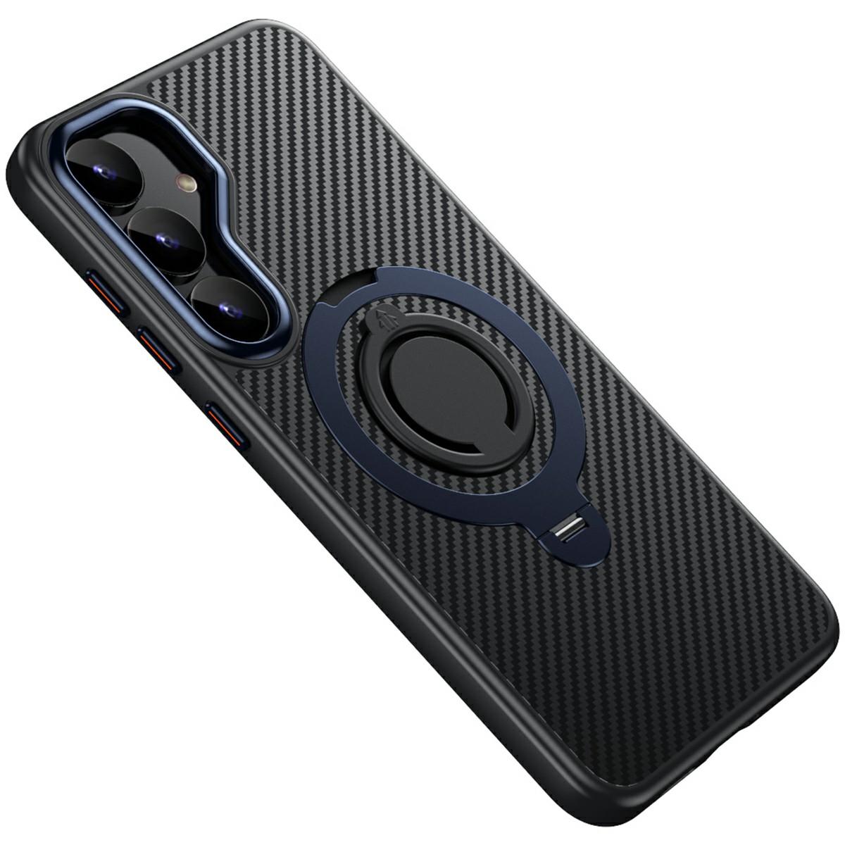 Для Samsung Galaxy S25 Чехол Совместимый с MagSafe Подставка Текстура углеродного волокна PC+TPU Задняя крышка с силиконовым кольцом Blue
Для Samsung Galaxy S25 Чехол Совместимый с MagSafe Подставка Текстура углеродного волокна PC+TPU Задняя крышка с силиконовым кольцом Blue