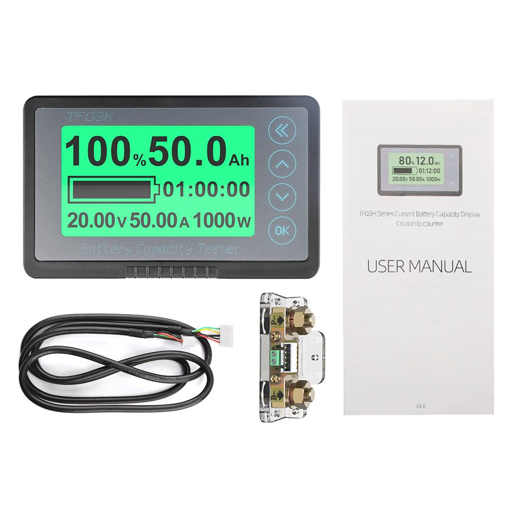 TF03K Coulometer 120V 100A Battery Capacity Indicator Voltage and Current Display Lithium Battery Tester Electric Motorhome
TF03K Coulometer 120V 100A Battery Capacity Indicator Voltage and Current Display Lithium Battery Tester Electric Motorhome