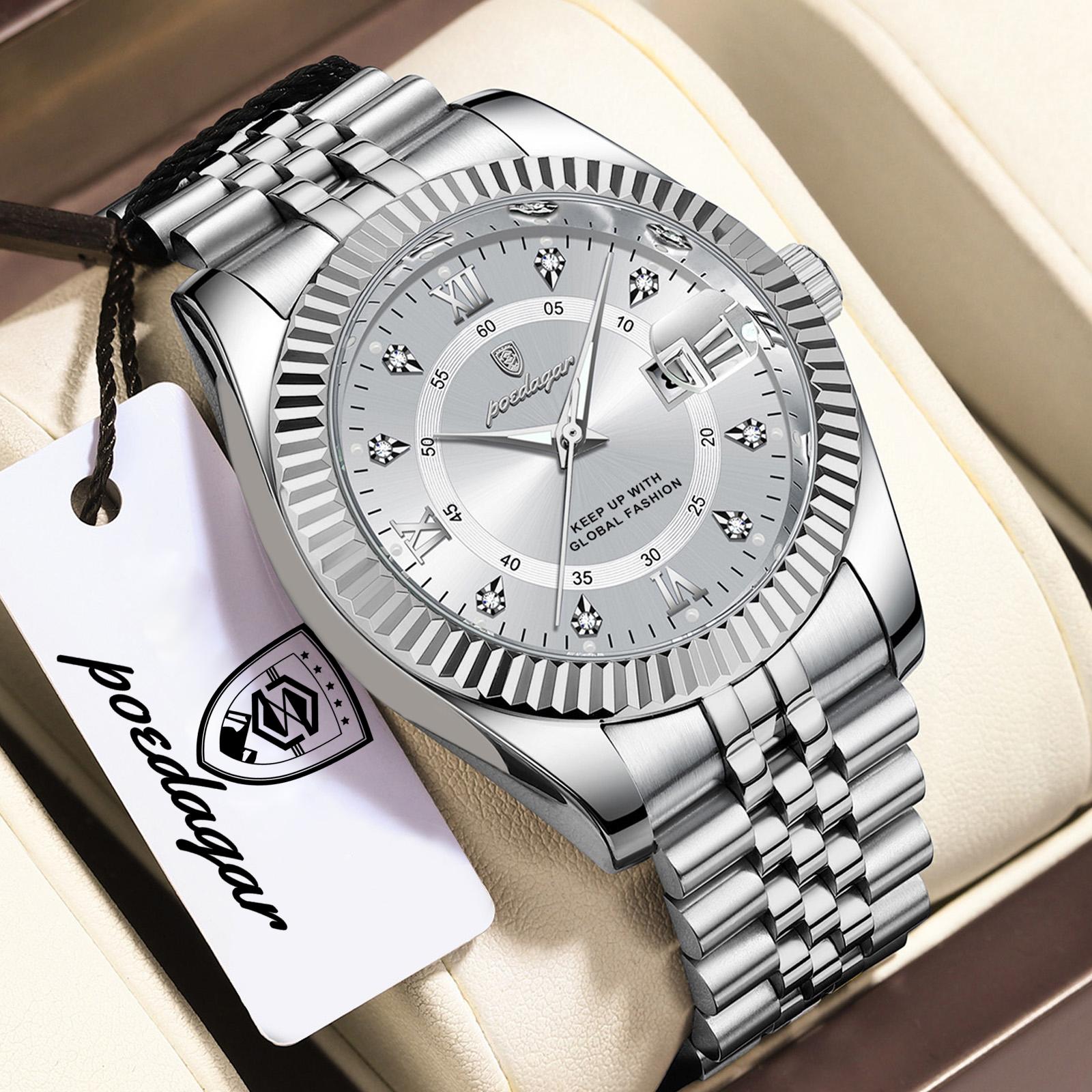 POEDAGAR Business Fashion Men Wristwatch Waterproof Luminous Date Original Watch Stainless Steel Luxury Quartz Watches
POEDAGAR Business Fashion Men Wristwatch Waterproof Luminous Date Original Watch Stainless Steel Luxury Quartz Watches