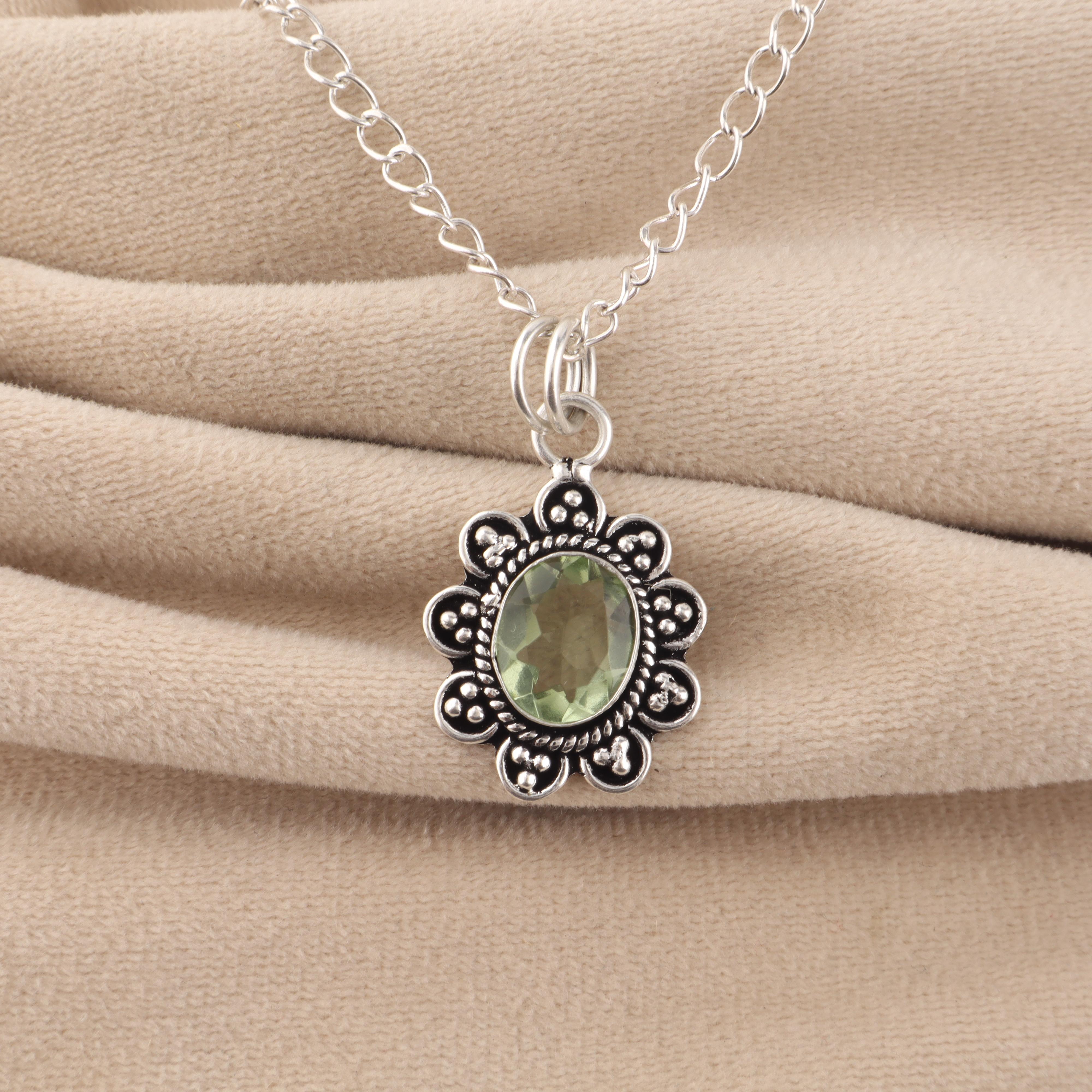 Natural Green Amethyst Gemstone 925 Sterling Silver Handcrafted Jewelry Tiny Pendant 1.37 For Her CP-40-21
Natural Green Amethyst Gemstone 925 Sterling Silver Handcrafted Jewelry Tiny Pendant 1.37 For Her CP-40-21