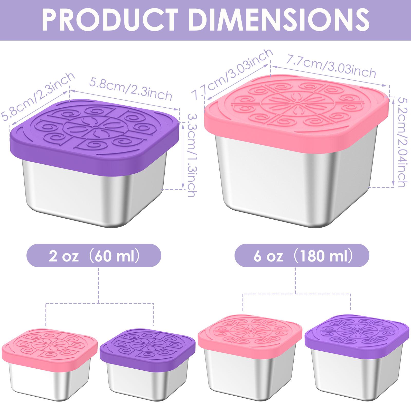 4/16Pcs 2/6oz Snack Container Stainless Steel Salad Box with Silicone Lids Leakproof Portable Sauce Jam Food Storage Box
4/16Pcs 2/6oz Snack Container Stainless Steel Salad Box with Silicone Lids Leakproof Portable Sauce Jam Food Storage Box