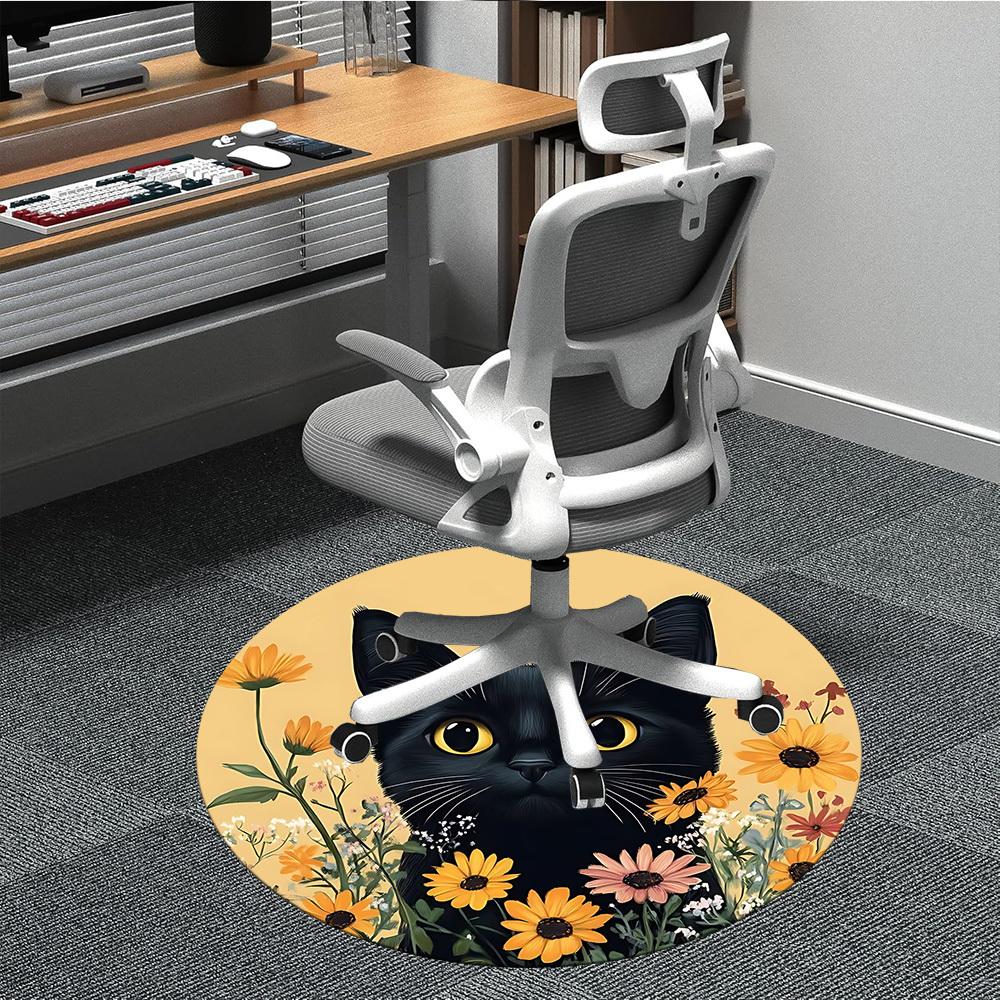 1pc Black Cat Floral Print Carpet, Round Non Slip Durable Large Size Office Carpet, Suitable for Office 80cm
1pc Black Cat Floral Print Carpet, Round Non Slip Durable Large Size Office Carpet, Suitable for Office 80cm