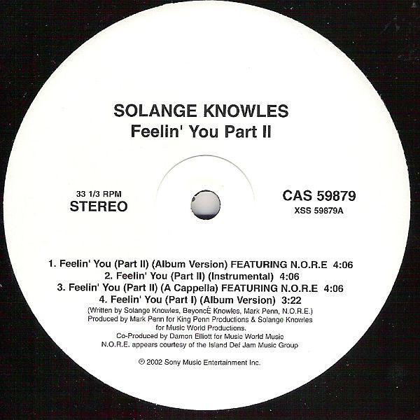 12inch Record SOLANGE KNOWLES - Feelin You Part II / Dance With Yo CAS59879 Sony Music 2002 US Soul/Funk Used
12inch Record SOLANGE KNOWLES - Feelin You Part II / Dance With Yo CAS59879 Sony Music 2002 US Soul/Funk Used