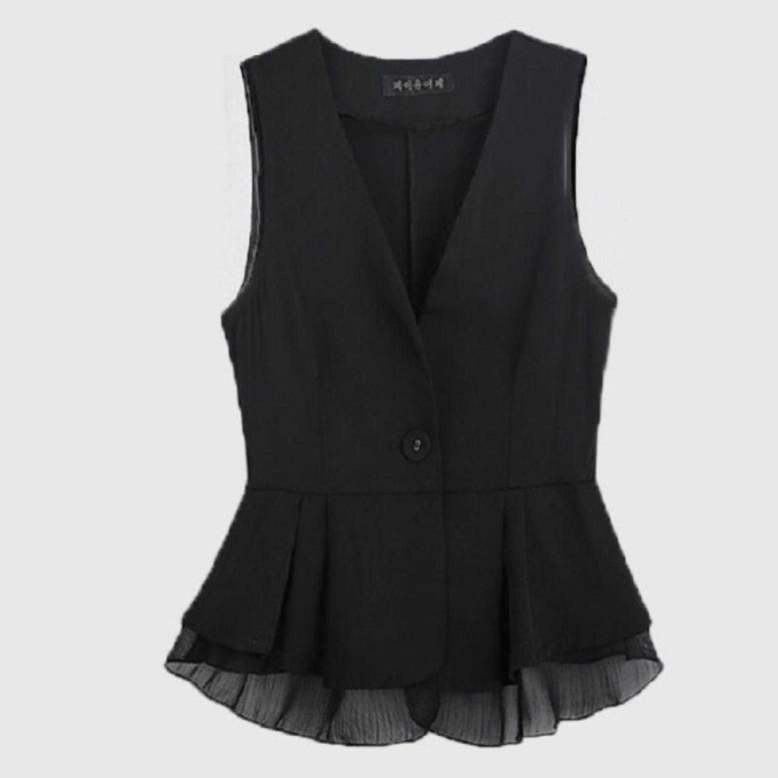 Women s Sleeveless Vest Tailored Waistcoat Button Front Layered Hem Office Workwear Formal Outerwear Blouse Top L чёрный
Women s Sleeveless Vest Tailored Waistcoat Button Front Layered Hem Office Workwear Formal Outerwear Blouse Top L чёрный