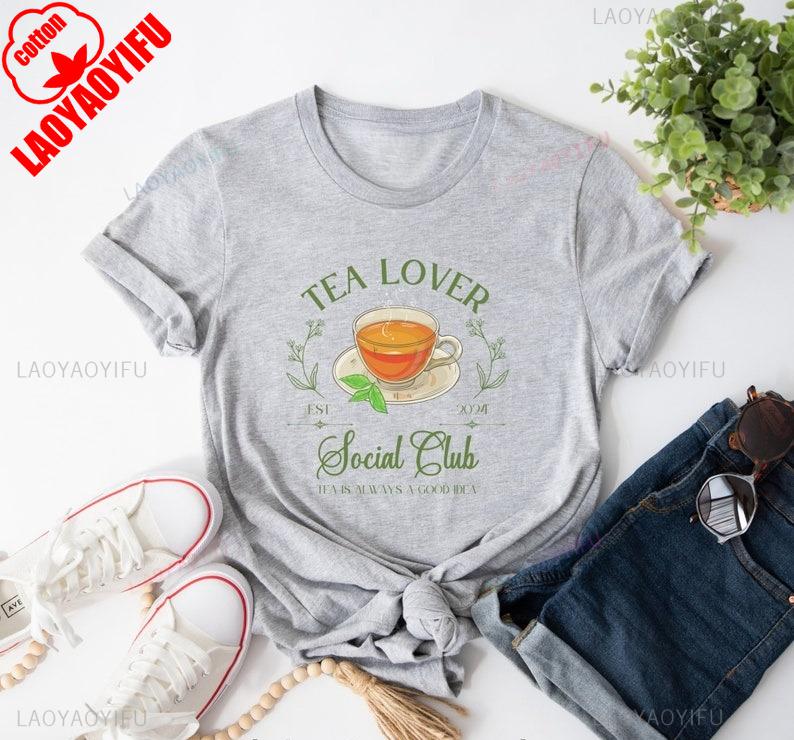 Tea culture Lover Social Club Drinker Gift Addict Shirt Leisure loose printed Tshirt tops couple tee shirt short Crewneck 4XL
Tea culture Lover Social Club Drinker Gift Addict Shirt Leisure loose printed Tshirt tops couple tee shirt short Crewneck 4XL