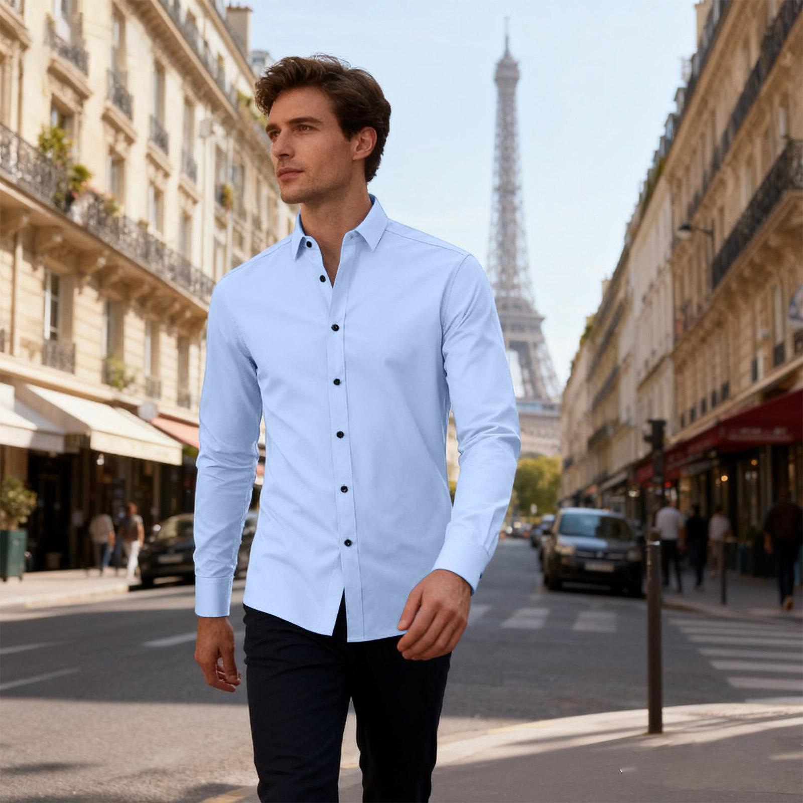 Мужская эластичная рубашка приталенного силуэта, тонкая деловая рубашка S
Мужская эластичная рубашка приталенного силуэта, тонкая деловая рубашка S