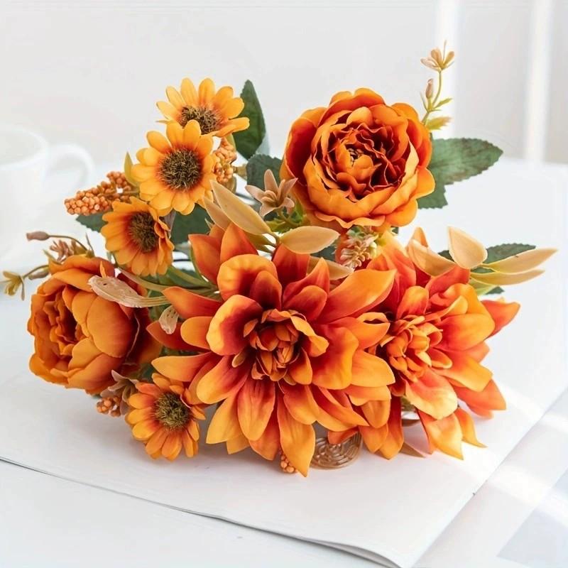 Simulated Dahlia Flower Bouquet, For Wedding Arches, Home Decoration, Artificial Living Room Table Decoration Fake Flowers As Picture
Simulated Dahlia Flower Bouquet, For Wedding Arches, Home Decoration, Artificial Living Room Table Decoration Fake Flowers As Picture