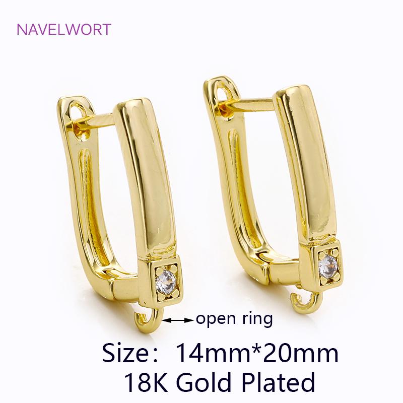 DIY Shvenzy Earwire Supplies 18K Gold Plated Earring Hooks Clasp Inlaid Zircon Ear Wire Fastener For Jewelry Making Accessories 2 pieces
DIY Shvenzy Earwire Supplies 18K Gold Plated Earring Hooks Clasp Inlaid Zircon Ear Wire Fastener For Jewelry Making Accessories 2 pieces