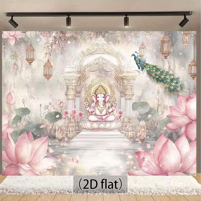 2D Indian Ganesha Backdrop, Traditional Puja Scene Background for Religious Ceremony 47.2x31.5inch/120*80cm
2D Indian Ganesha Backdrop, Traditional Puja Scene Background for Religious Ceremony 47.2x31.5inch/120*80cm