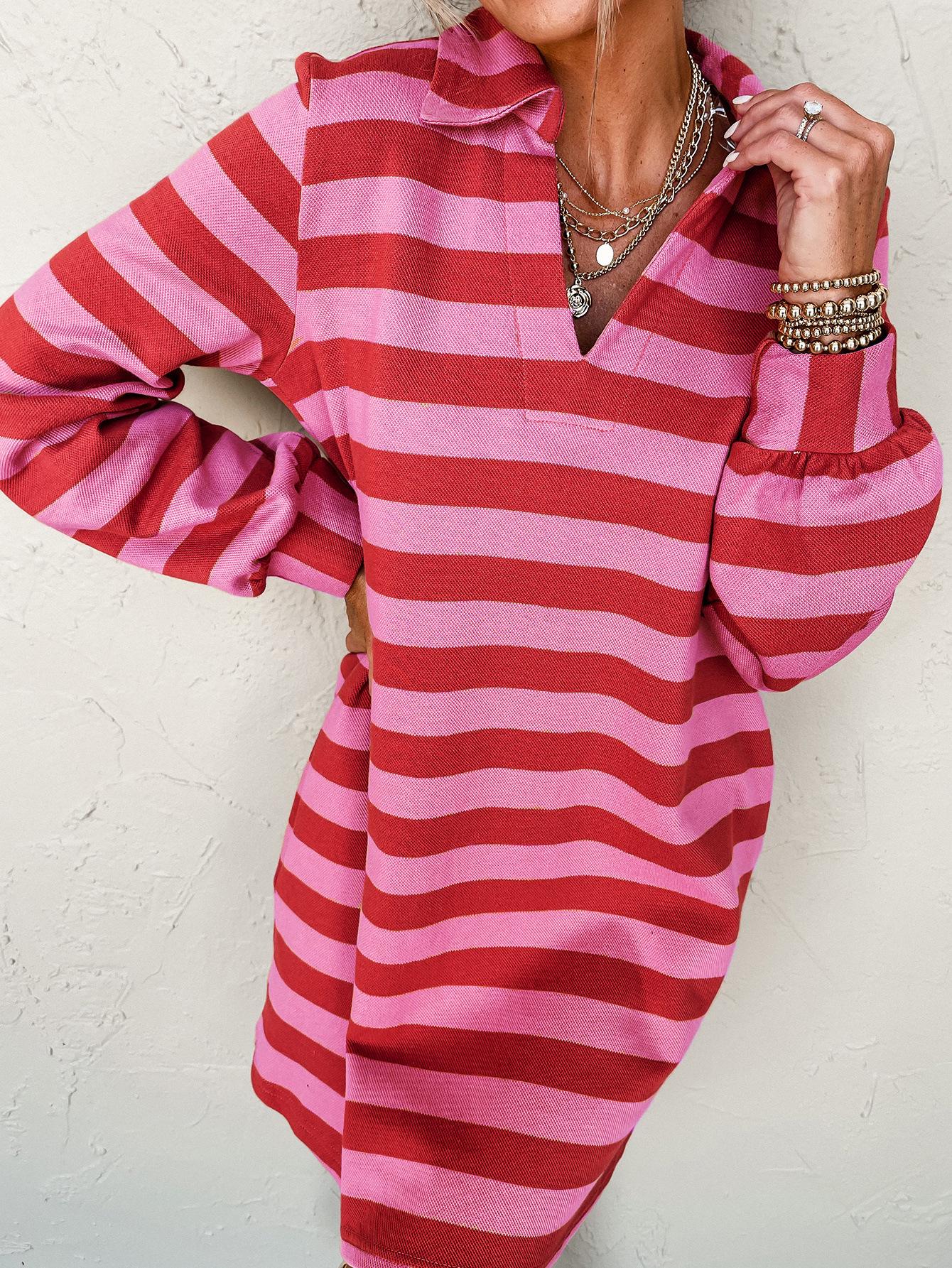 Cross-Border Striped Pocket Casual Dress Medium красный
Cross-Border Striped Pocket Casual Dress Medium красный