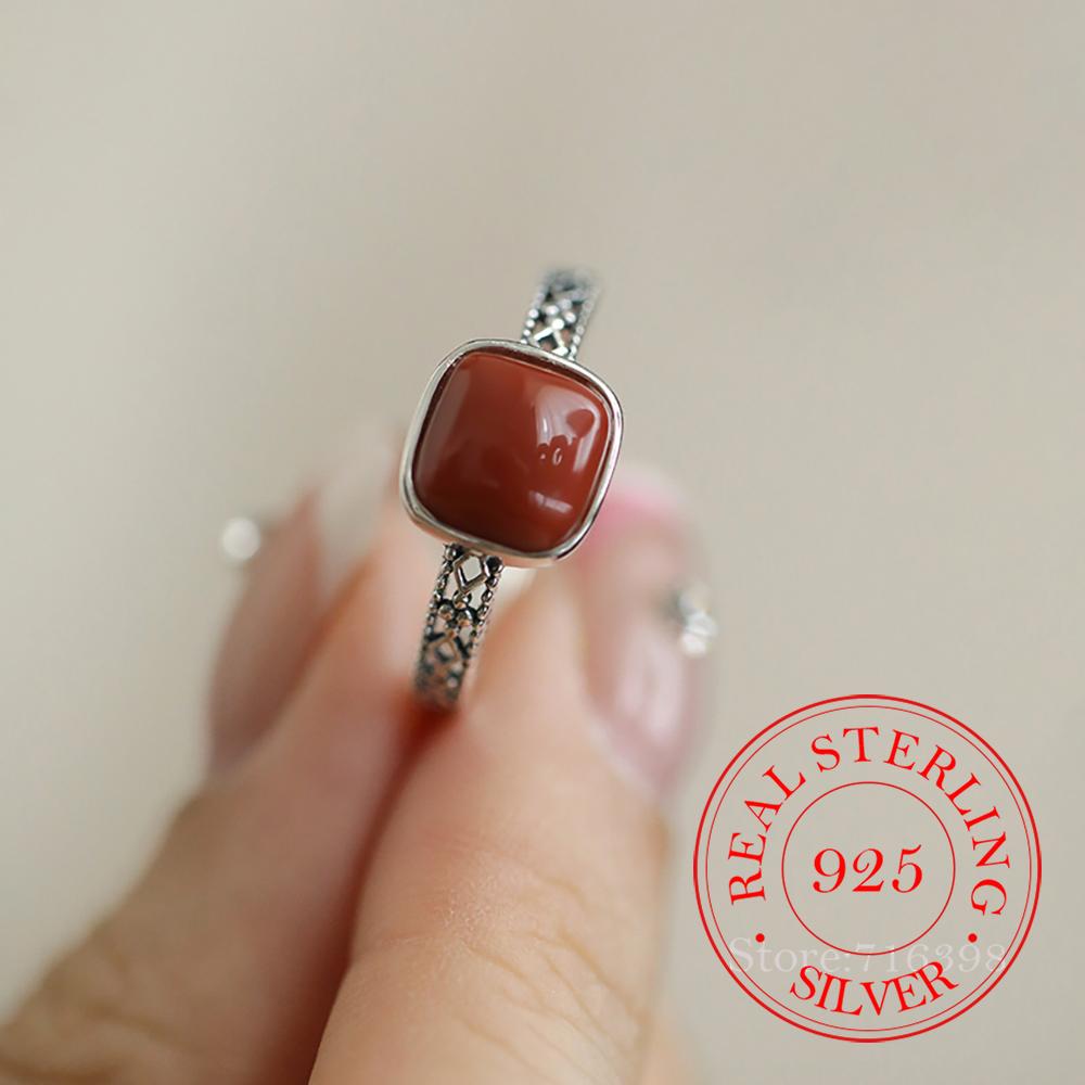 925 Sterling Silver Jewelry Red Agate Hollow Vintage Open Finger Rings for Women Wedding Party Jewelry for Girls Friend Gift resizable
925 Sterling Silver Jewelry Red Agate Hollow Vintage Open Finger Rings for Women Wedding Party Jewelry for Girls Friend Gift resizable