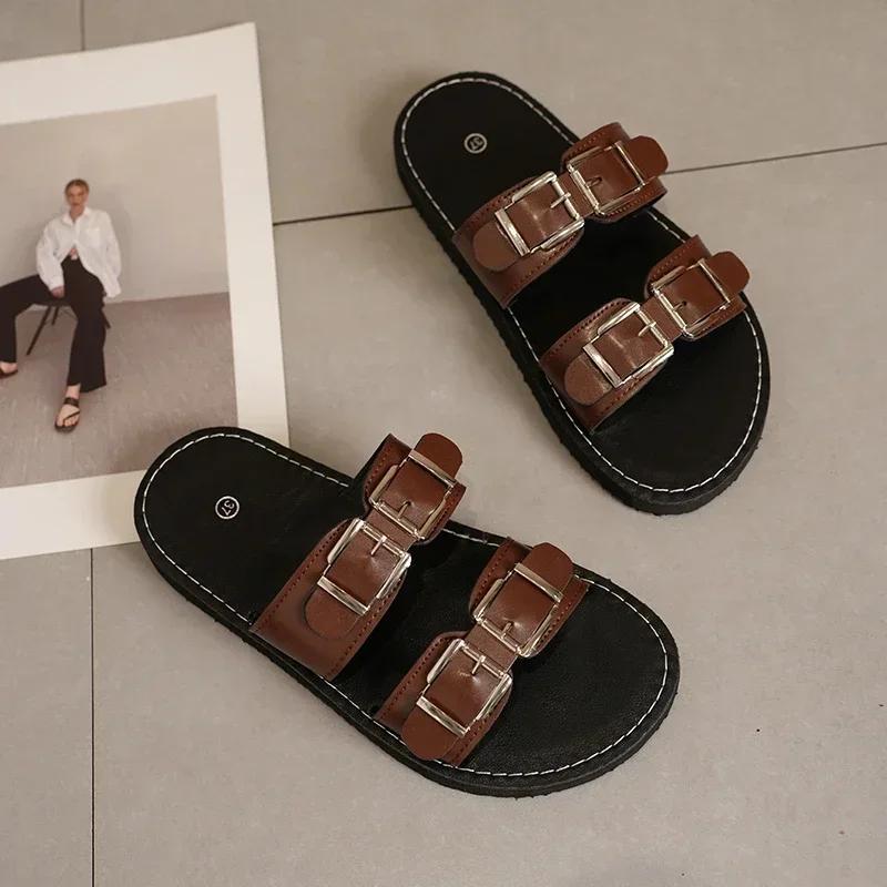 2024 Летняя распродажа обуви, женские тапочки с открытым носком, римские пряжки, однотонные, плоские, повседневные, удобные тапочки, размер плюс 45 45 коричневый
2024 Летняя распродажа обуви, женские тапочки с открытым носком, римские пряжки, однотонные, плоские, повседневные, удобные тапочки, размер плюс 45 45 коричневый