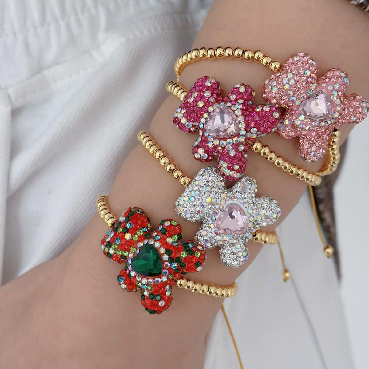 New Product Full Diamond Crystal Bear Bracelet Colored Love Bear Beaded Bracelet Fashionable Niche Women рожевий червоний колір
New Product Full Diamond Crystal Bear Bracelet Colored Love Bear Beaded Bracelet Fashionable Niche Women рожевий червоний колір