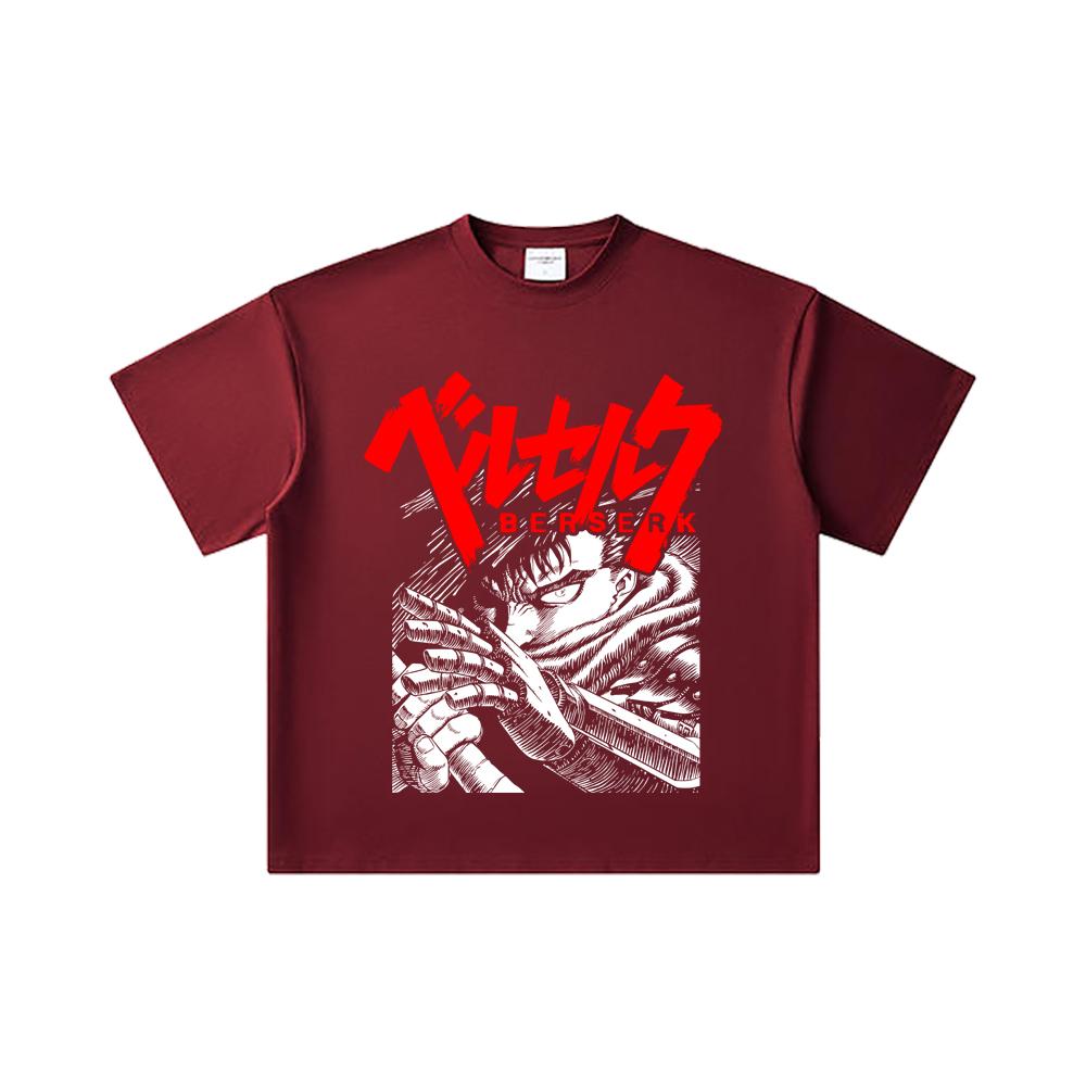 260 GSM Double Yarn 32 Count 100% Cotton Berserk V13 Print Unisex Heavy Cotton T Shirt 2XL вина червоного кольору
260 GSM Double Yarn 32 Count 100% Cotton Berserk V13 Print Unisex Heavy Cotton T Shirt 2XL вина червоного кольору