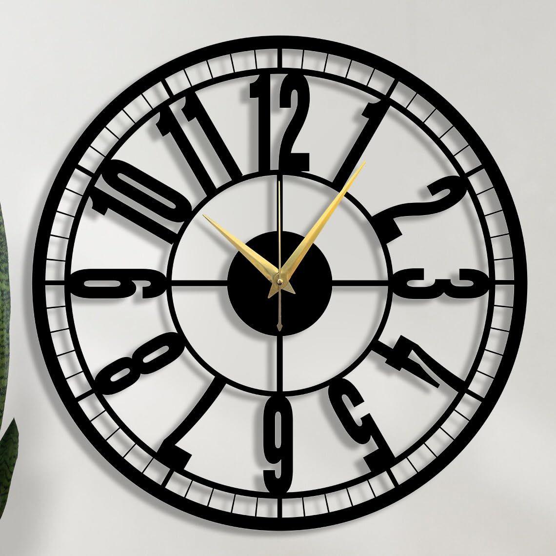 Stylish Watch Wall Clock with Numbers/Large Size Clock & Wall Ornament/Metal Outdoor Wall Clock for Bedroom, Office -Black 39 x 39 cm
Stylish Watch Wall Clock with Numbers/Large Size Clock & Wall Ornament/Metal Outdoor Wall Clock for Bedroom, Office -Black 39 x 39 cm