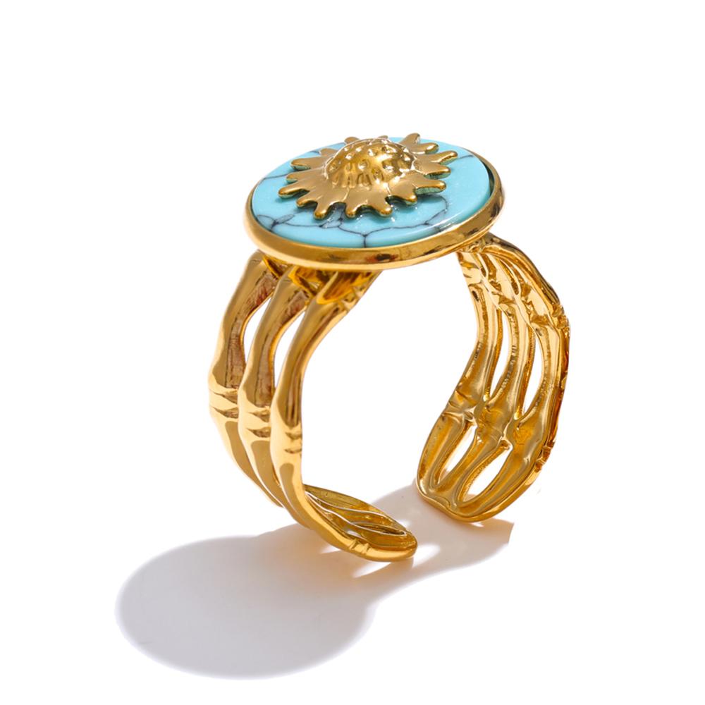 Yhpup Popular Blue Turquoise Shell Sun Wide Open Adjustable Ring for Women Stainless Steel Versatile Fashion Chic Jewelry Gift resizable
Yhpup Popular Blue Turquoise Shell Sun Wide Open Adjustable Ring for Women Stainless Steel Versatile Fashion Chic Jewelry Gift resizable