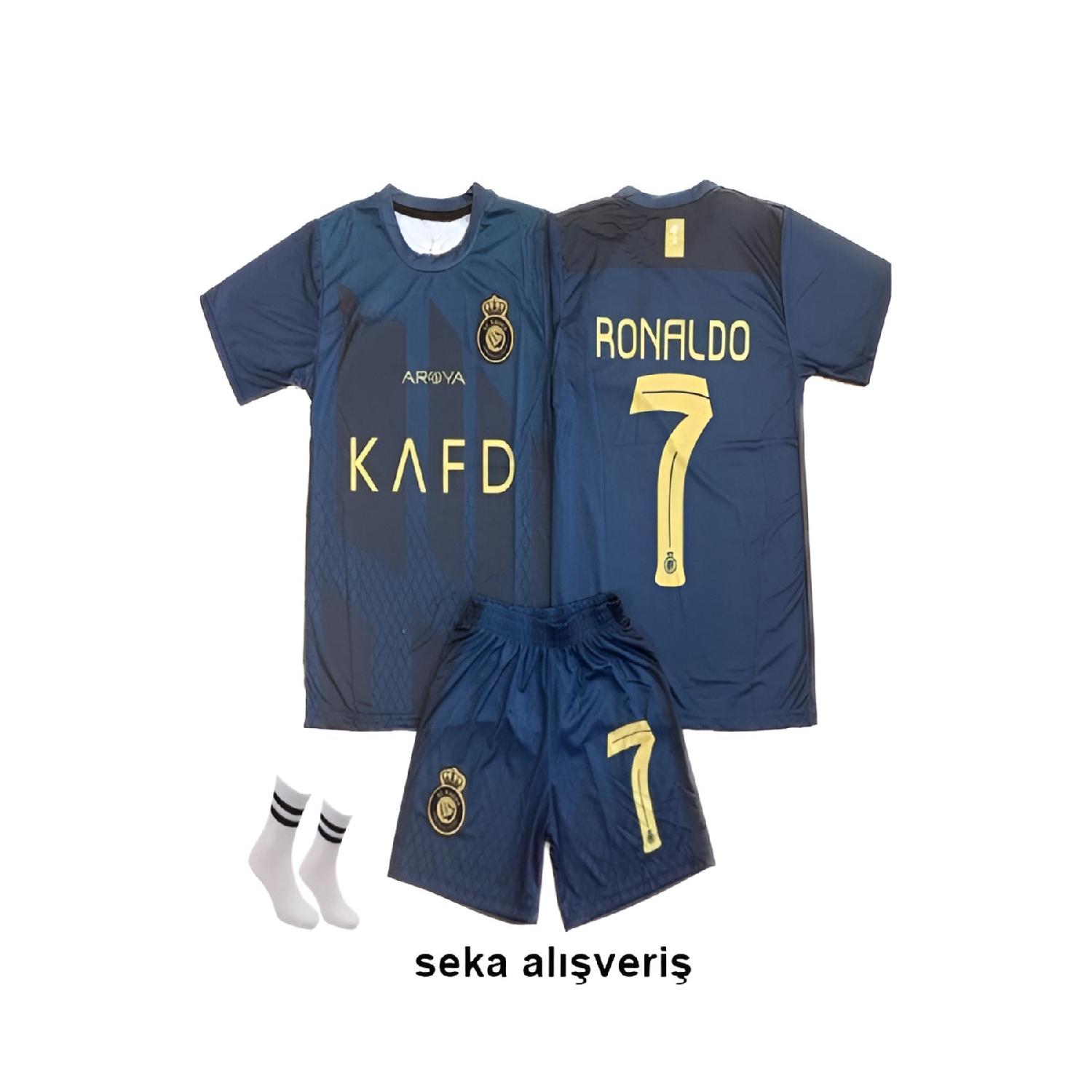 Темно-синий Роналду, новый сезон, детский футбольный комплект Al Nassr Fc (джерси, шорты и носки)
Темно-синий Роналду, новый сезон, детский футбольный комплект Al Nassr Fc (джерси, шорты и носки)