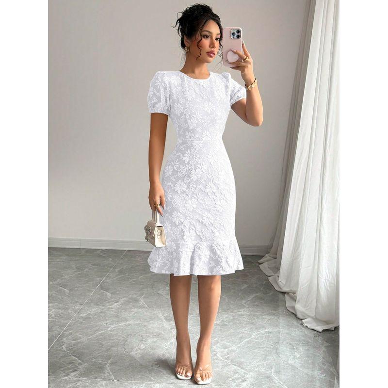 Slim Fit Dress European and American Summer New Slim fit Sheath Knee-Length Fashion Temperament Casual All-matching Dress White 2XL
Slim Fit Dress European and American Summer New Slim fit Sheath Knee-Length Fashion Temperament Casual All-matching Dress White 2XL