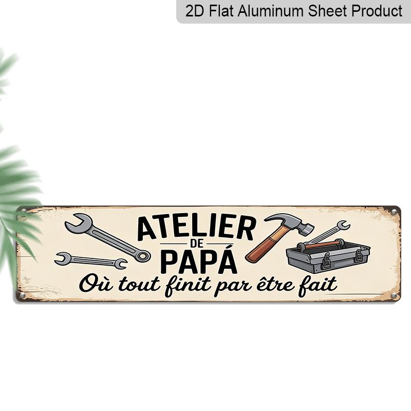 2D Flat, Single Piece, Aluminium Decorative Sign and Plaques for French Father S Day, Handcrafted Aluminium Sign From Dad S Workshop, Made of 40cm x 10cm
2D Flat, Single Piece, Aluminium Decorative Sign and Plaques for French Father S Day, Handcrafted Aluminium Sign From Dad S Workshop, Made of 40cm x 10cm